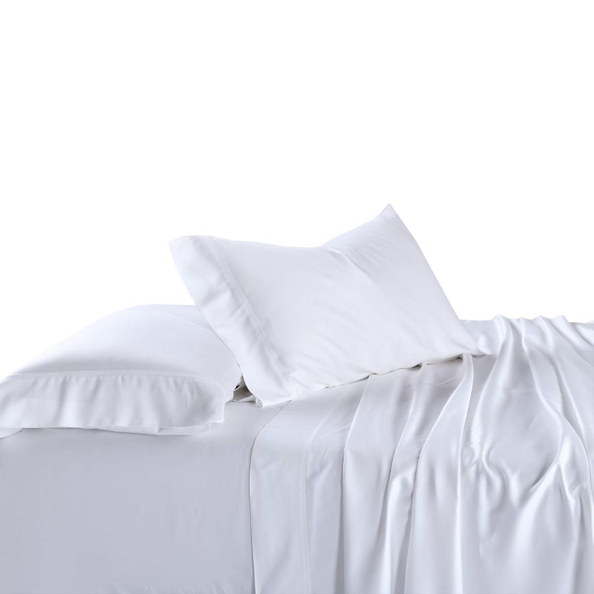 600-Thread-Count 100% Bamboo Viscose California King Sheets Set - Ultra Soft & Cooling Bed Sheets - Breathable & Hypoallergenic White Bedding for Hot Sleepers - Perfect for Summer & Year-Round Comfort