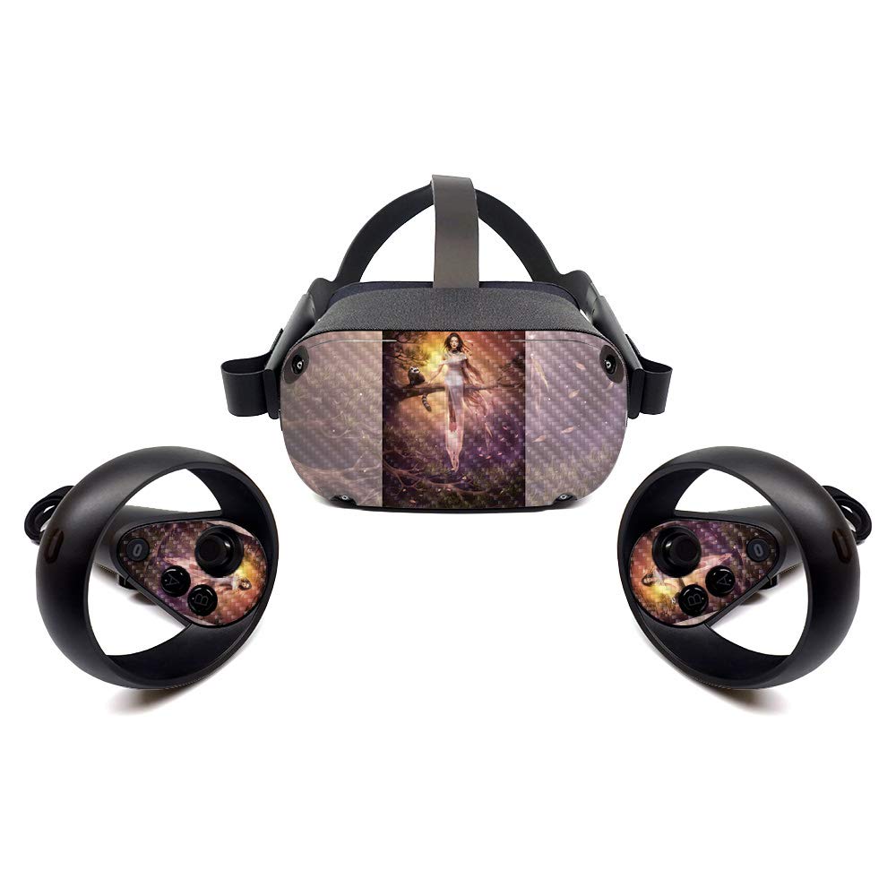 MightySkins Carbon Fiber Skin for Oculus Quest - Indian Princess Design | Protective & Durable Textured Vinyl Wrap | Easy to Apply & Remove | Made in USA | Perfect for Gaming, VR Protection & Customization