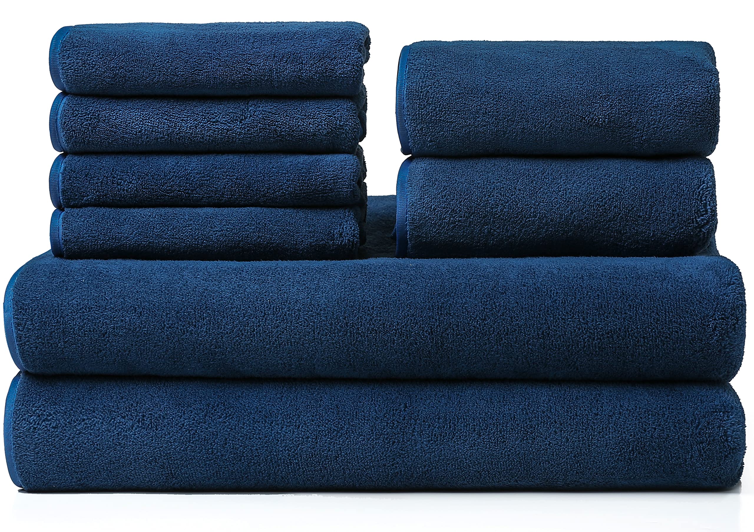 GraceAier Ultra Soft Bath Towel Set - Quick Drying Microfiber Coral Velvet Towels - 2 Bath Towels, 2 Hand Towels & 4 Washcloths - Highly Absorbent for Bath, Gym, Spa, Yoga & Travel - Perfect for Home, Hotel and Beach Use