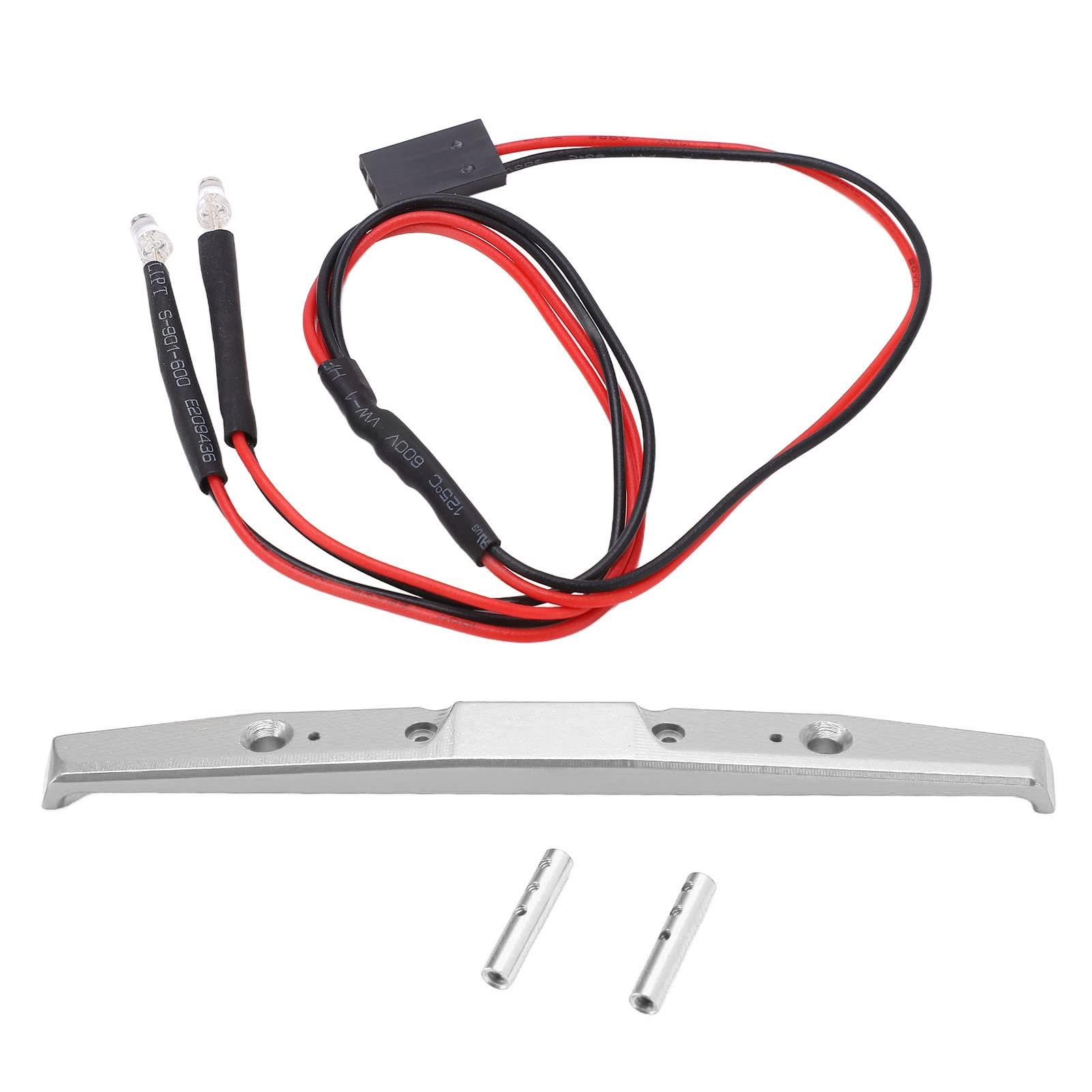 Geriop Lightweight Aluminum Alloy Front Bumper with LED Light for Axial SCX24 AXI00001 RC Crawler - Off-Road Protection & Enhanced Visibility (Silver)