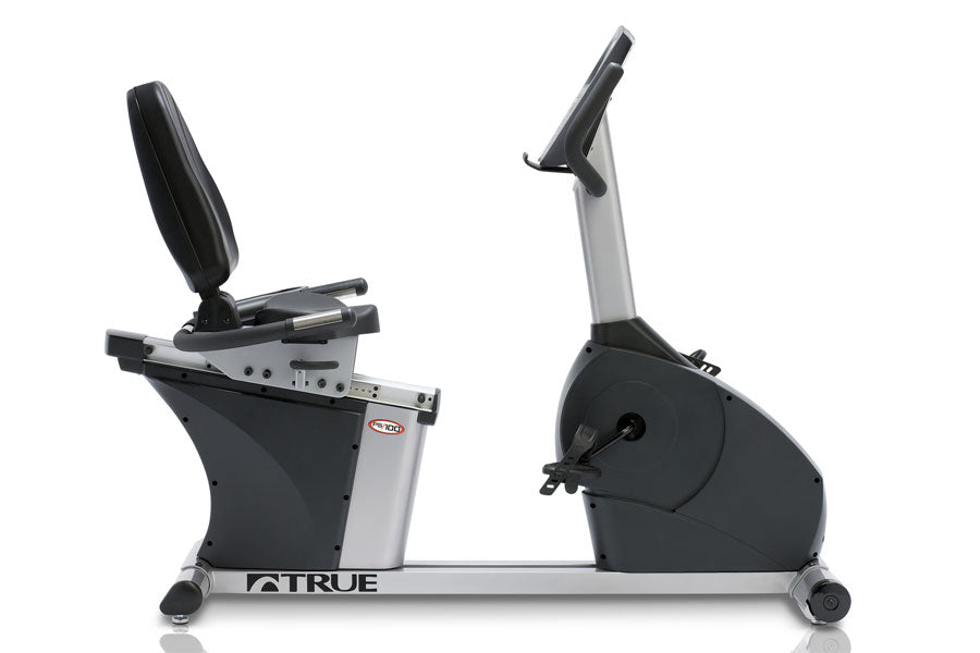 TRUE PS100 Recumbent Exercise Bike for Home Gym - Low Impact Cardio Workout Machine for Seniors & Rehabilitation - Perfect for Small Spaces & Indoor Fitness Training