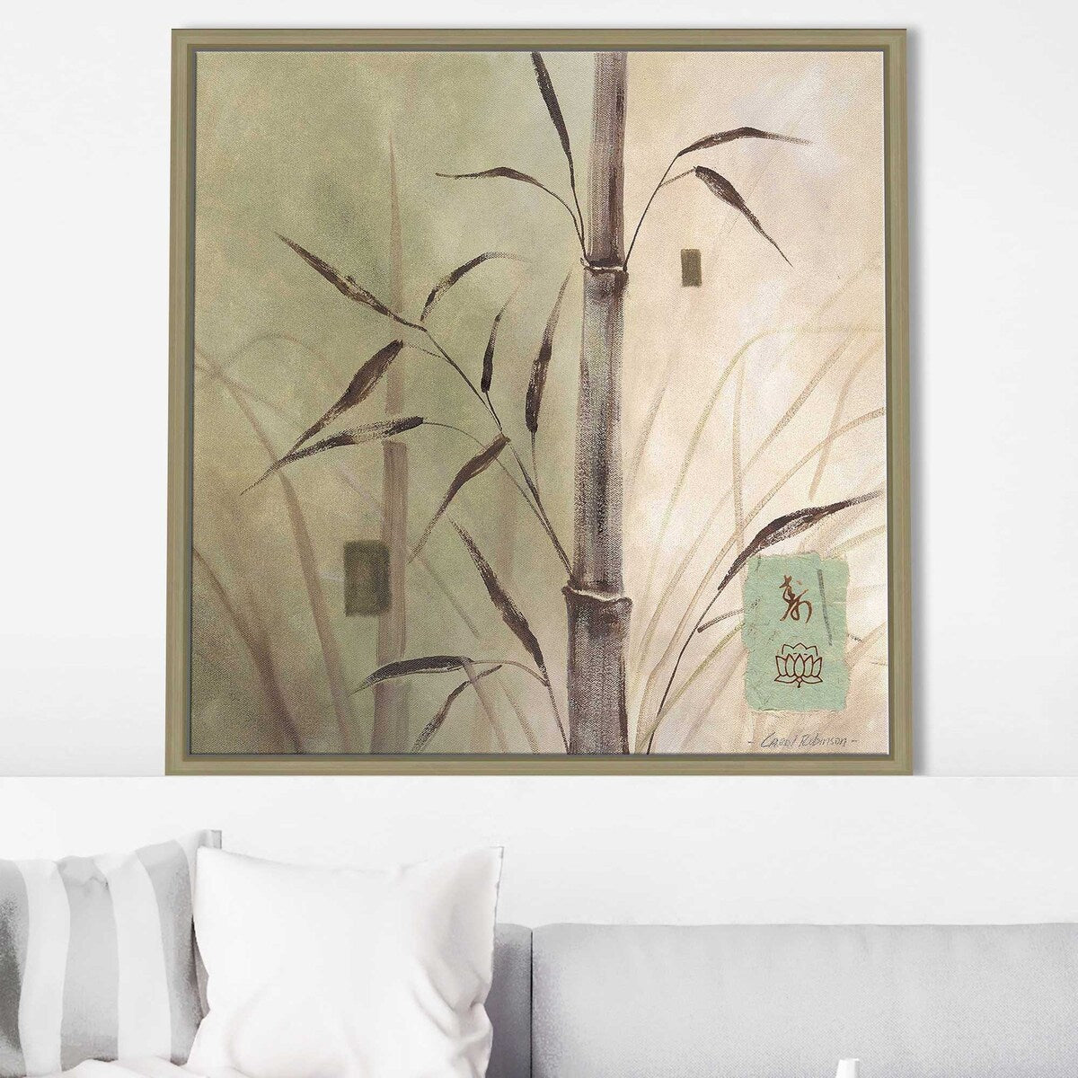 Bamboo Sanctuary II Art Print on Floating Canvas - Modern Home Decor for Living Room, Bedroom & Office