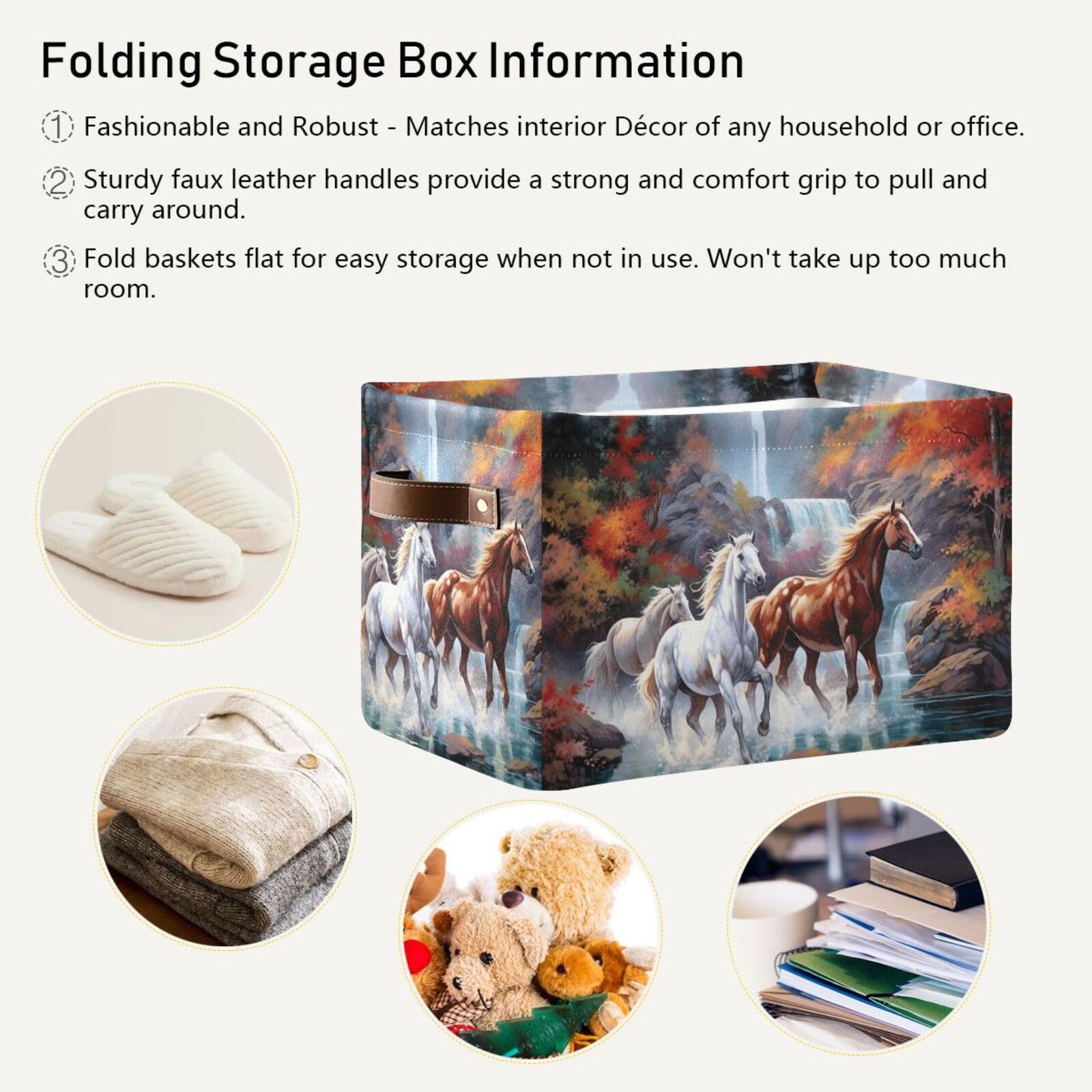Foldable Canvas Storage Baskets with Handles - 2 Pack Rectangle Fabric Organizer Boxes for Home, Office & Closet | Perfect for Clothes, Toys & Home Decor Organization