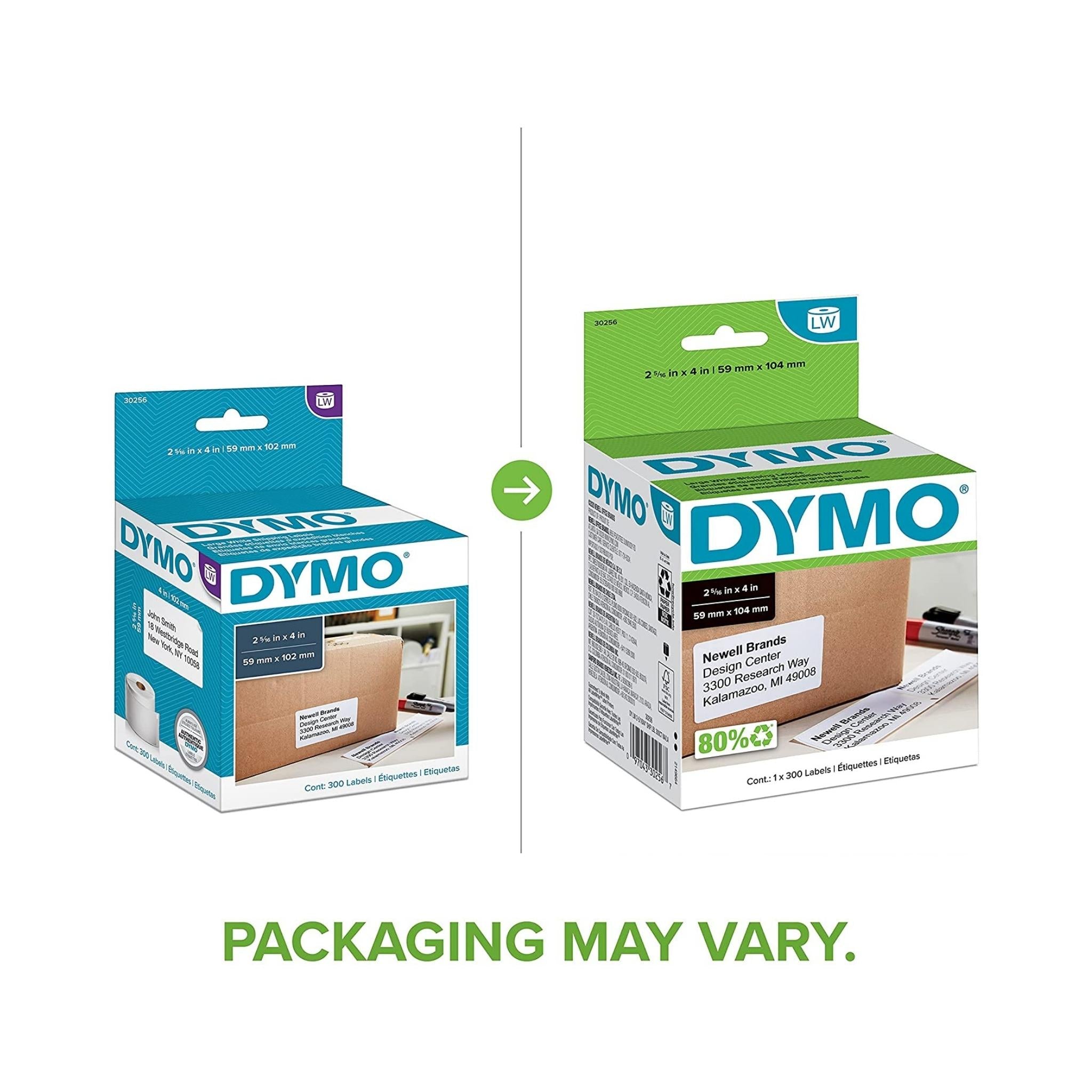 DYMO LabelWriter 2 x 5/16 x 4 Inch Large Shipping Labels - 300 Labels per Roll - Perfect for USPS, UPS, FedEx & Amazon FBA Shipments
