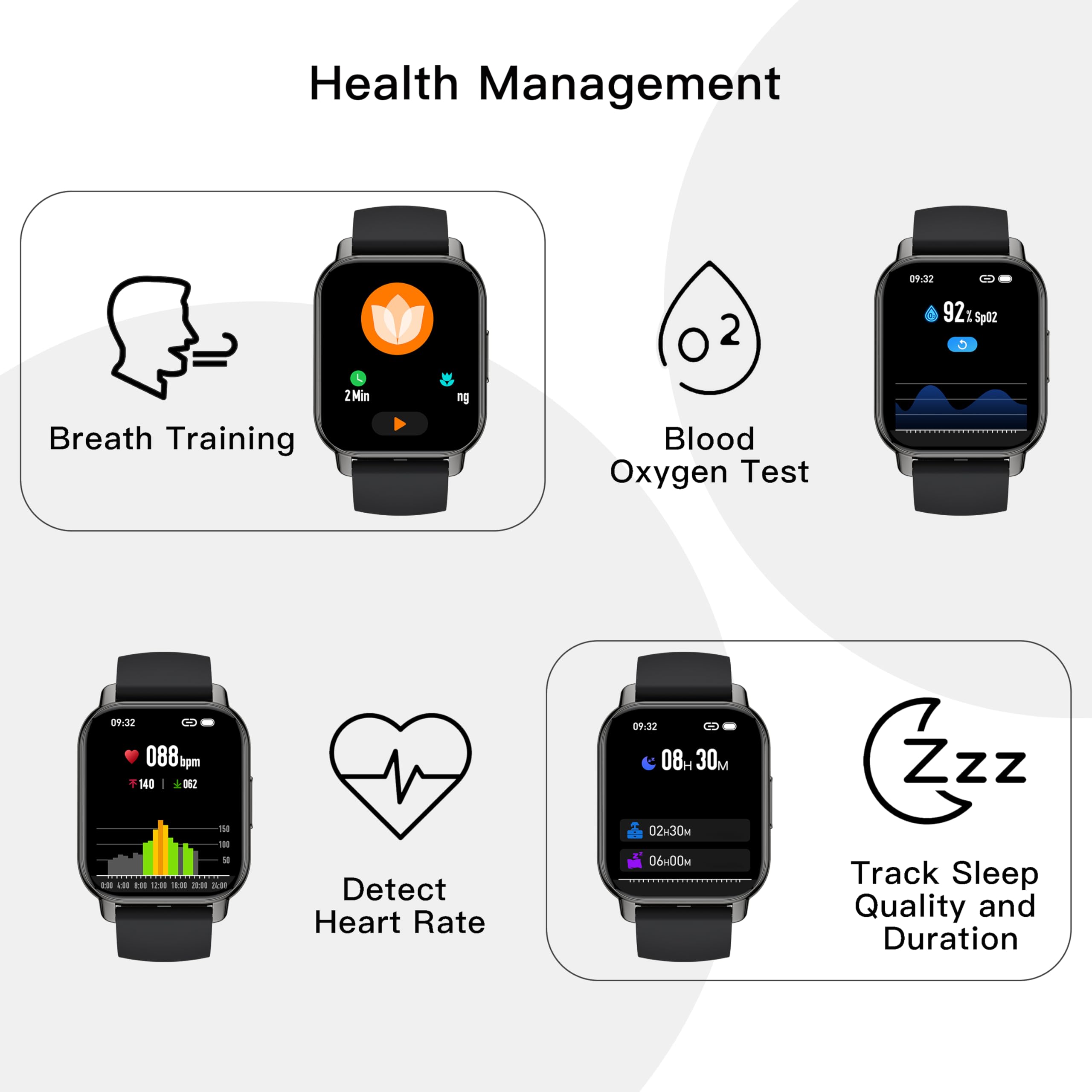 Popglory 1.85 Inch Smart Watch with Call Function, AI Voice Control & Heart Rate Monitor - Fitness Tracker with 2 Straps for Men & Women, Compatible with iOS & Android - Perfect for Workouts, Running & Daily Use