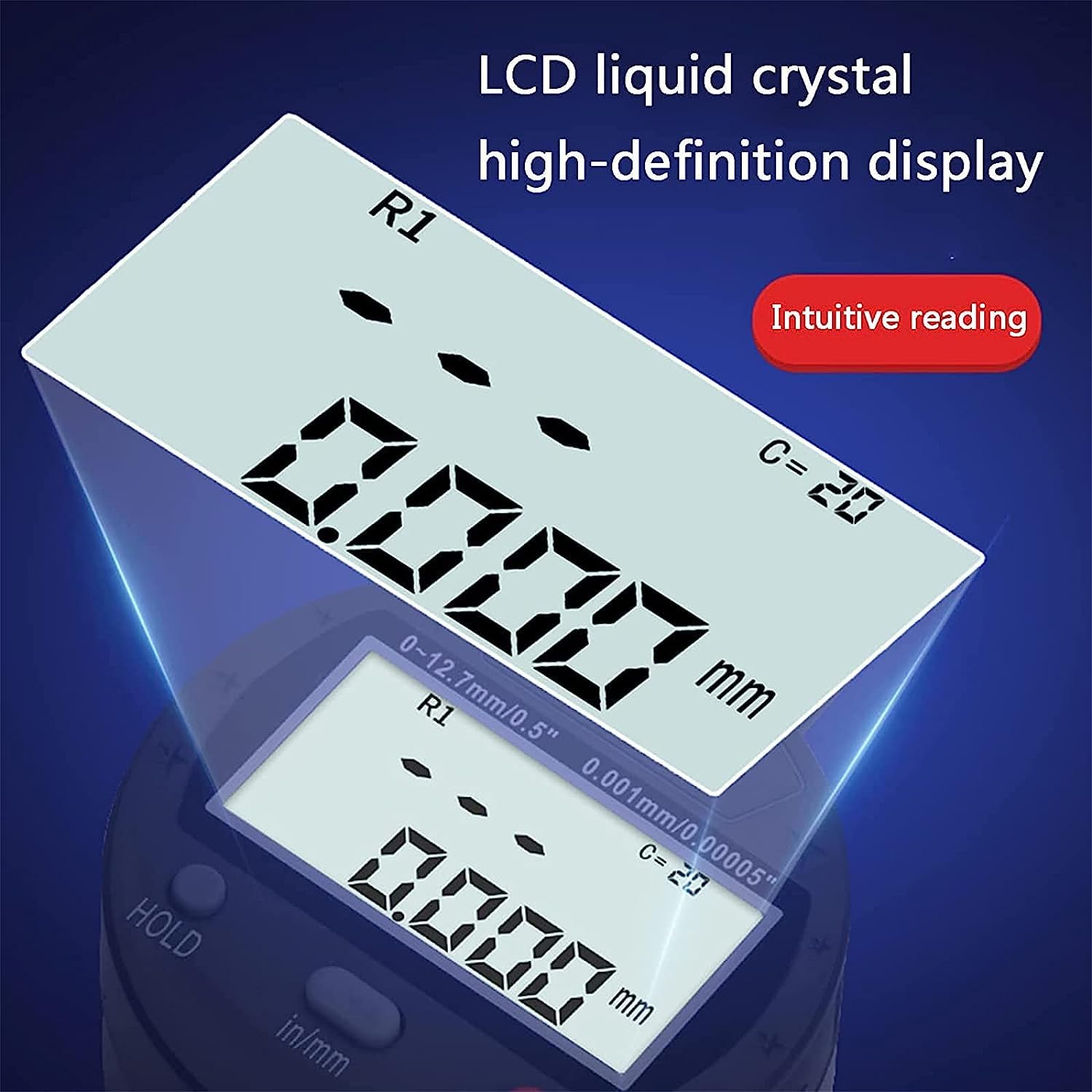 Precision Digital Radius Gauge - 5 Interchangeable Measuring Jaws for Accurate Mechanical Parts & Wood Molds Measurement - Perfect for Machinists, Woodworkers, and DIY Projects