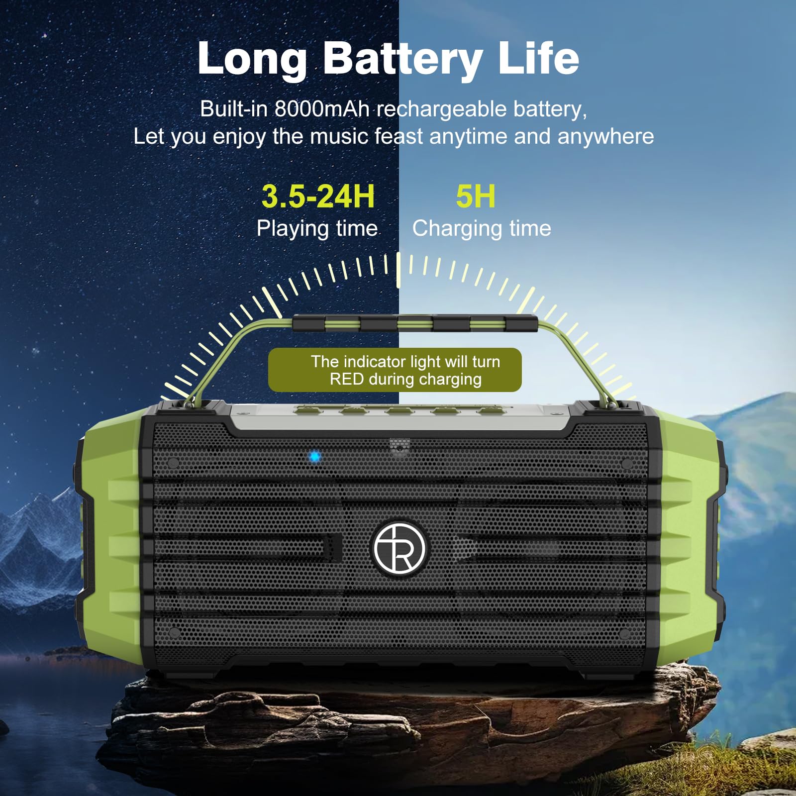 120W Portable Bluetooth Speaker with Deep Bass & TWS Pairing - 80W Wireless Hi-Fi Loudspeaker, IPX6 Waterproof, DSP Enhanced Sound - Perfect for Outdoor Camping, Beach Parties, Travel & Home Use