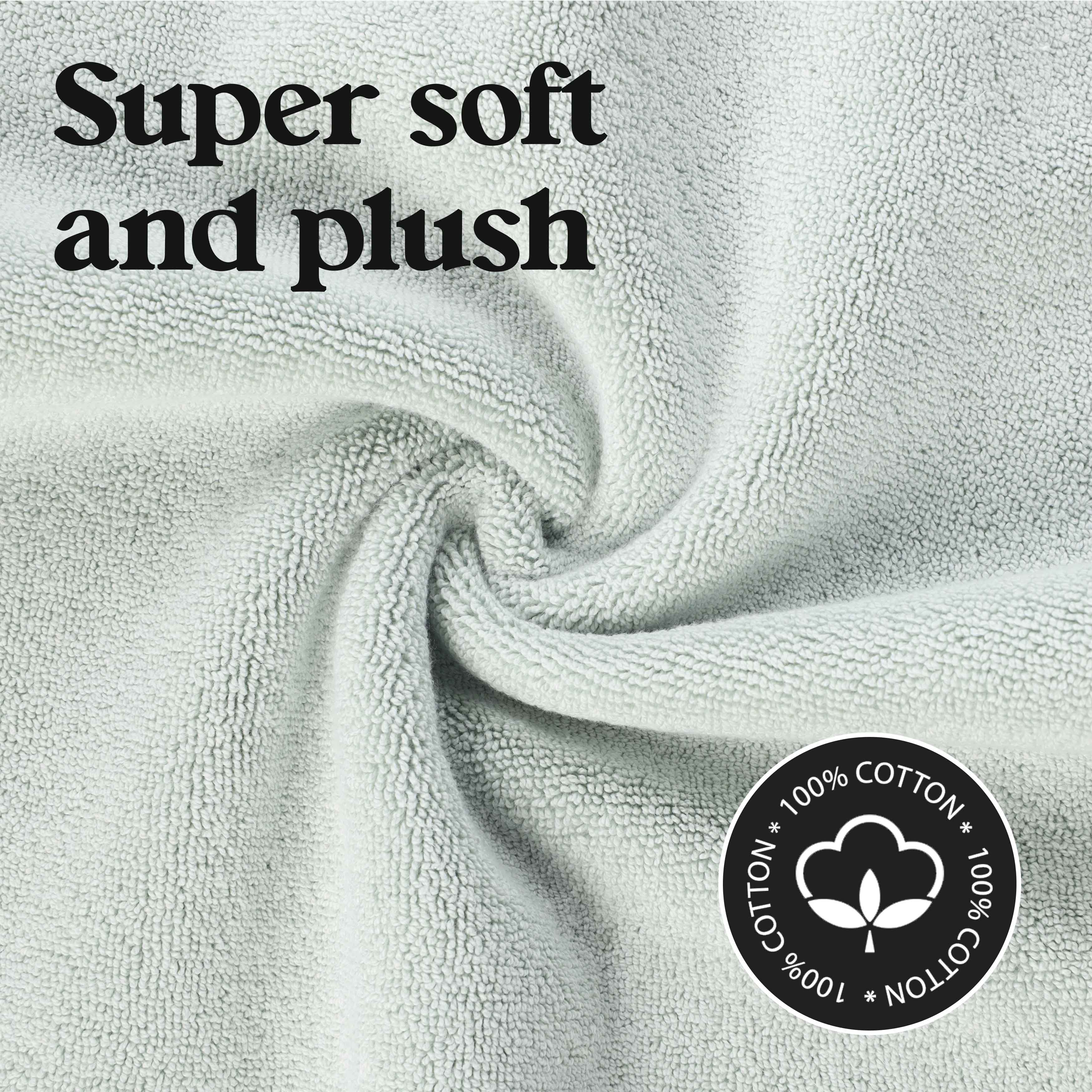 Premium Cotton Modern Geometric Border Bath Mat Set of 2 - Ultra Absorbent, Non-Slip, Quick Dry Bathroom Rug for Bath, Shower & Vanity Area