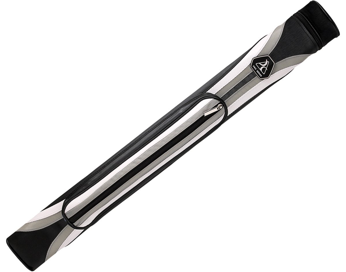 Premium Cue Case for Pool & Billiards - 1 Butt & 1 Shaft Storage - Sleek Black/White Design - Perfect for Professional Players & Home Use