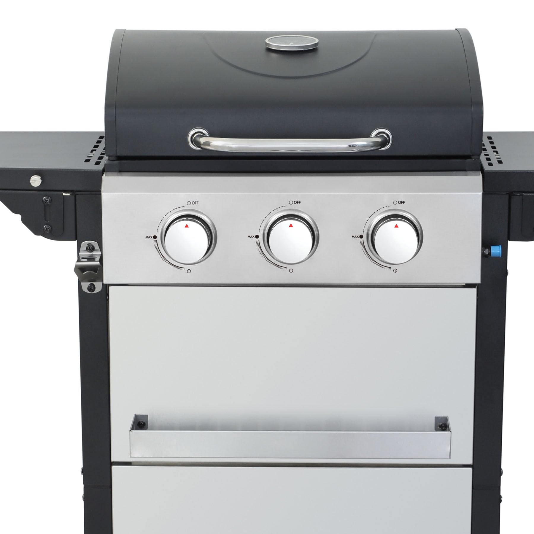 3 Burner Gas Grill with Lid & Griddle Combo - 25,650 BTU Stainless Steel Outdoor BBQ Grill with Wheels, Side Burner & Foldable Table | Perfect for Backyard Cookouts, Camping & Tailgating Parties