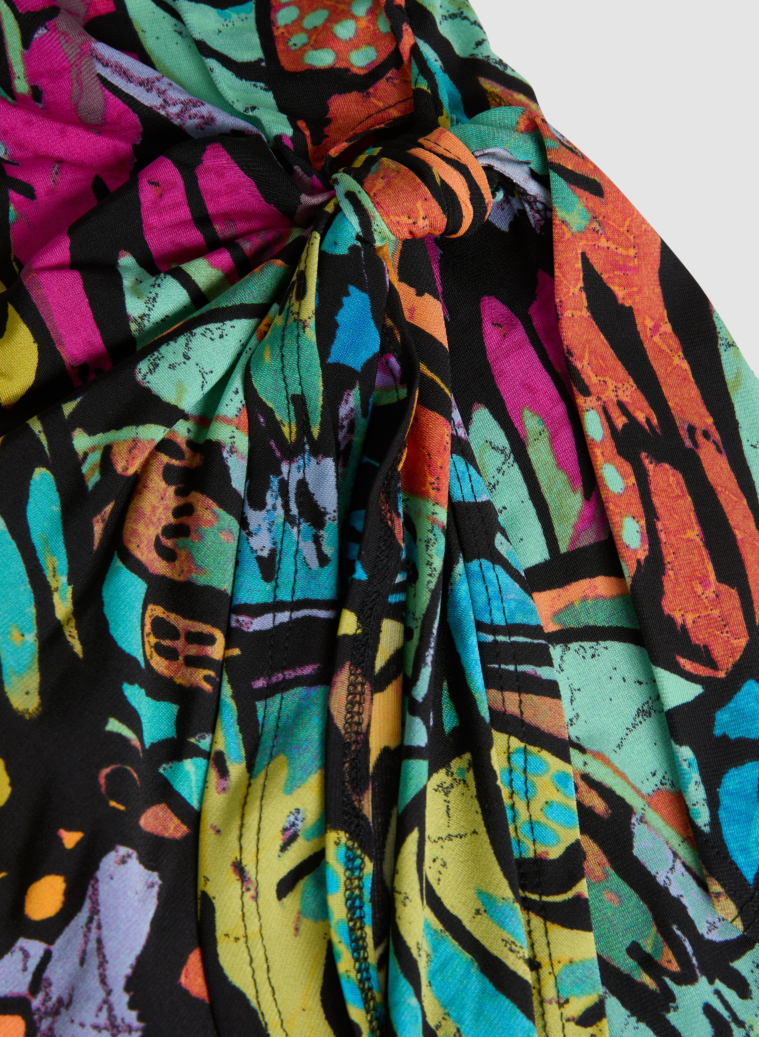Abstract Print Wrap Effect Dress - Stylish & Flattering Women's Fashion for Parties, Dates & Special Occasions