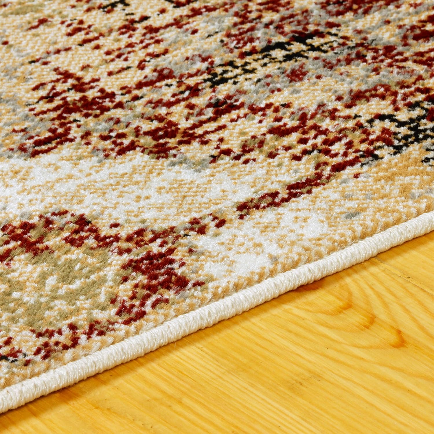 Arabella Geometric Distressed Diamonds Indoor Area Rug - Soft Bohemian Style Carpet for Living Room, Bedroom, Nursery & Home Decor