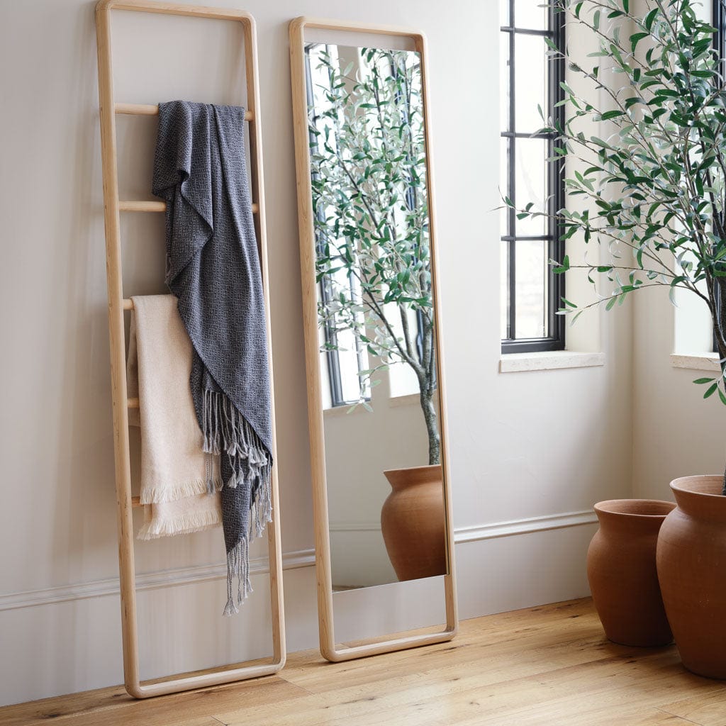 Premium Japanese Hinoki Wood Ladder - Natural, Durable & Lightweight for Home Decor, Shelf Display, and Plant Climbing Support