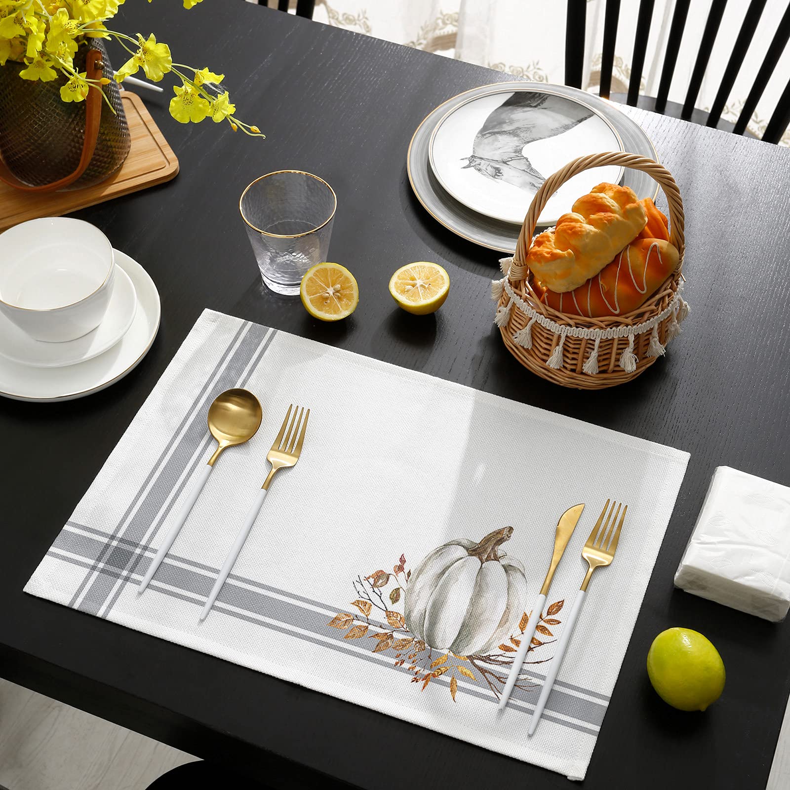Premium Washable Placemats Set of 6 - 13