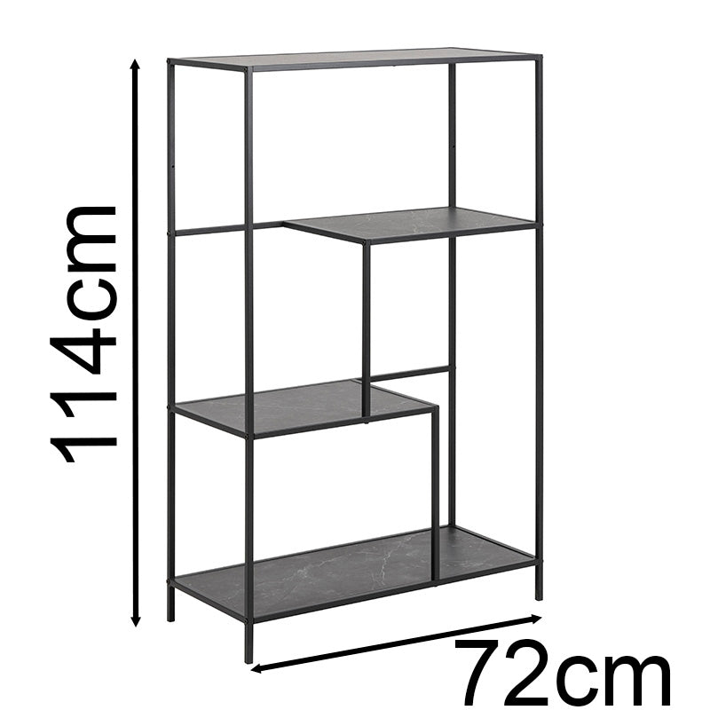 INFINITY 5-Tier Heavy Duty Metal Shelving Unit 72x114cm, Black - Perfect for Garage Storage, Closet Organization & Home Office Use