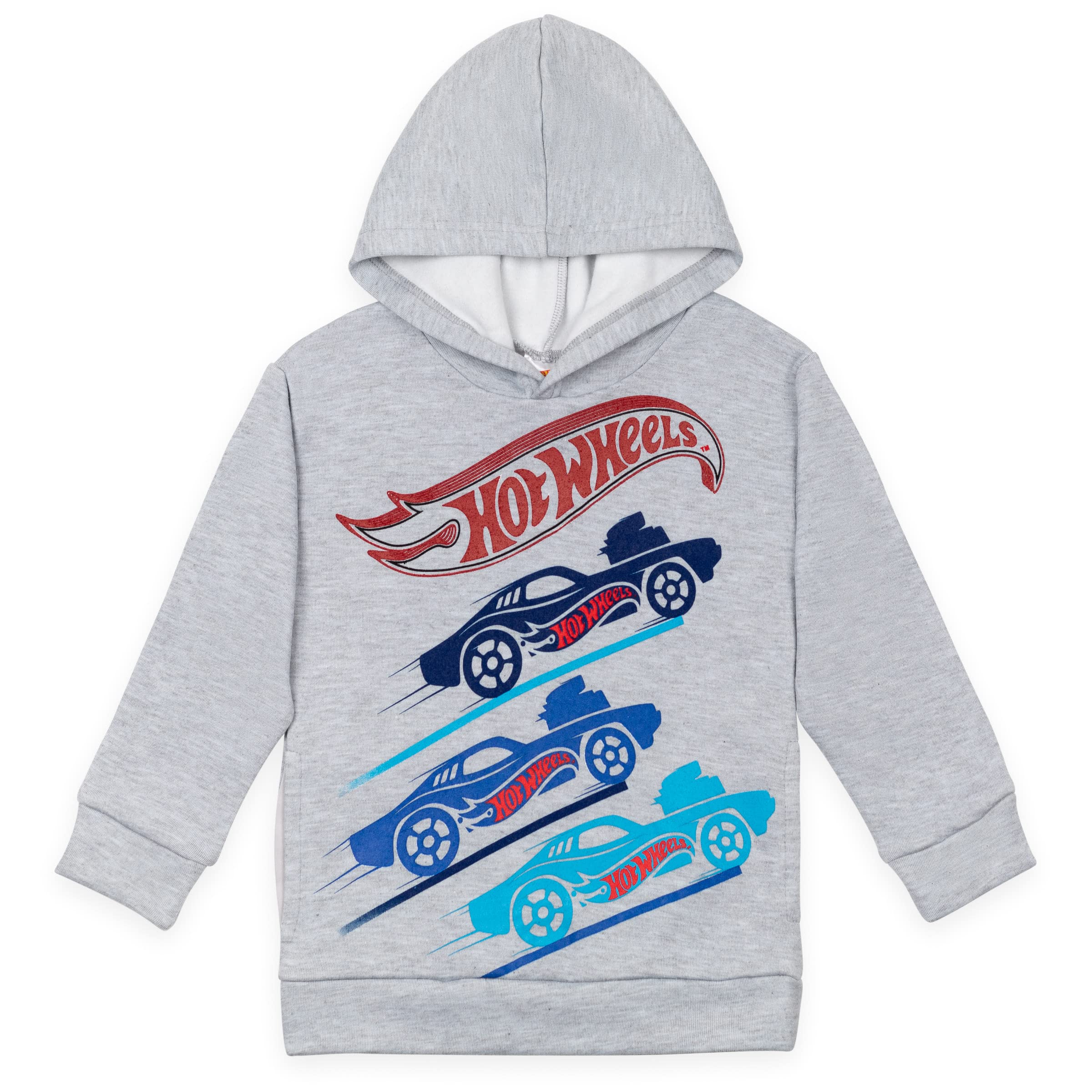 Hot Wheels Fleece Pullover Hoodie for Toddlers & Kids - Soft & Warm Boys' & Girls' Hooded Sweatshirt for Playtime, School & Outdoor Activities