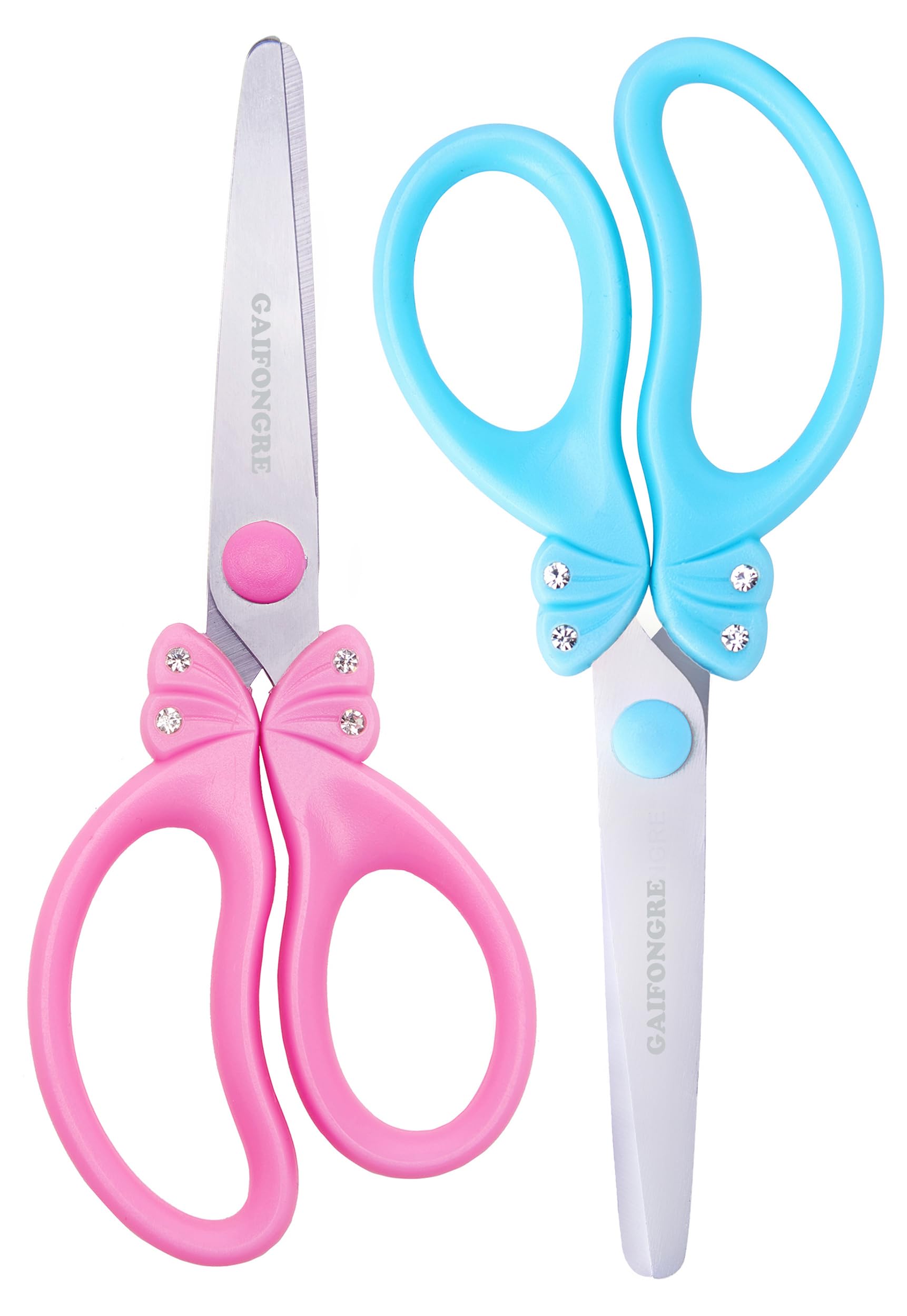 Kids Safety Scissors with Blunt Tips - 2 Pack Colorful Child Scissors for Girls & Boys Ages 4-8 | Perfect for School Crafts, Art Projects & Gift Giving