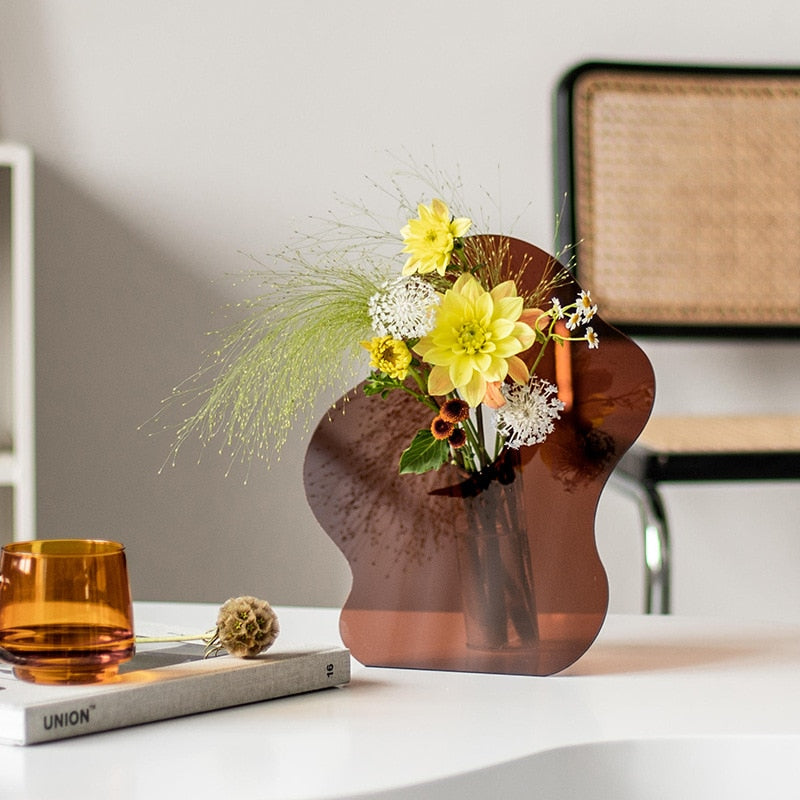 Fantasy Mirror Acrylic Vase & Desktop Organizer - Modern Decorative Storage for Home Office, Bedroom Decor, and Gift Ideas