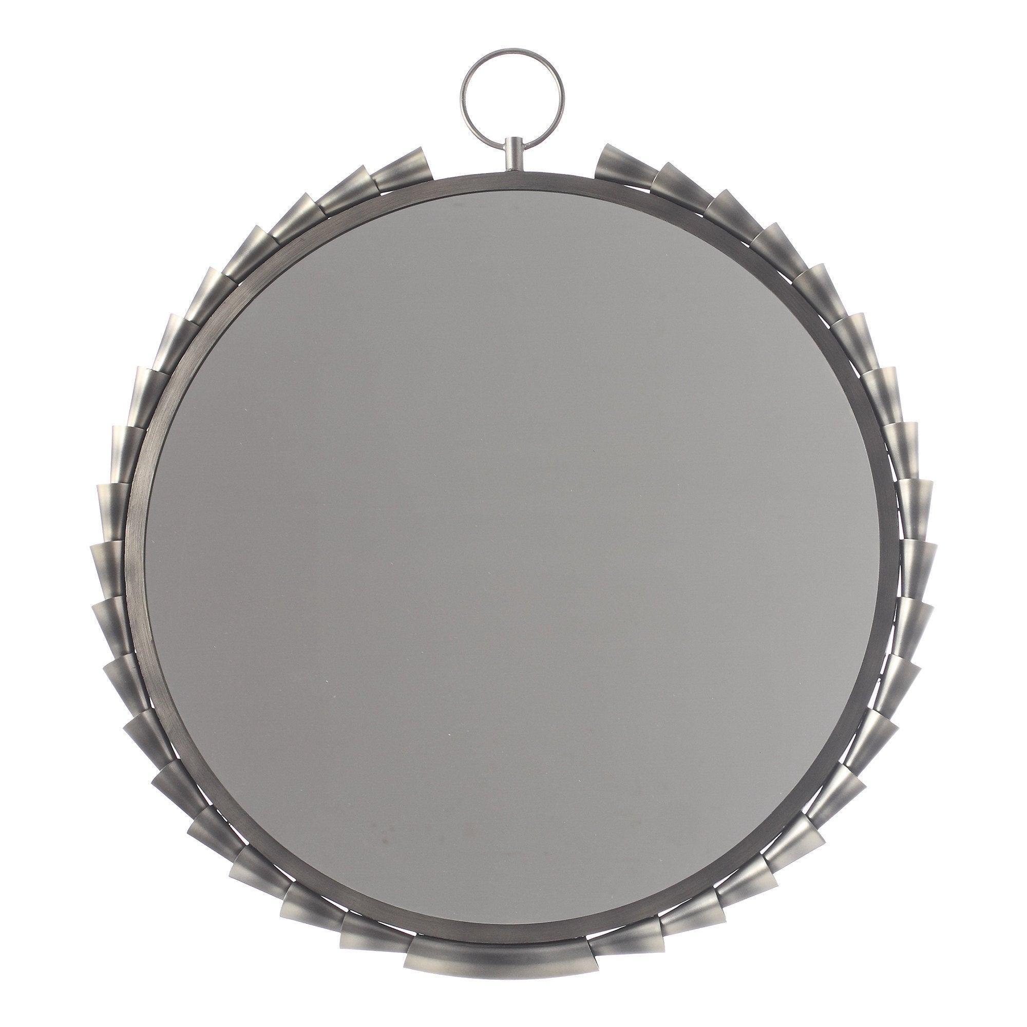 Modern Grey Sunset Wall Mirror - Classic Round Decorative Mirror for Living Room, Bedroom & Entryway - Perfect for Home Decor & Wall Art
