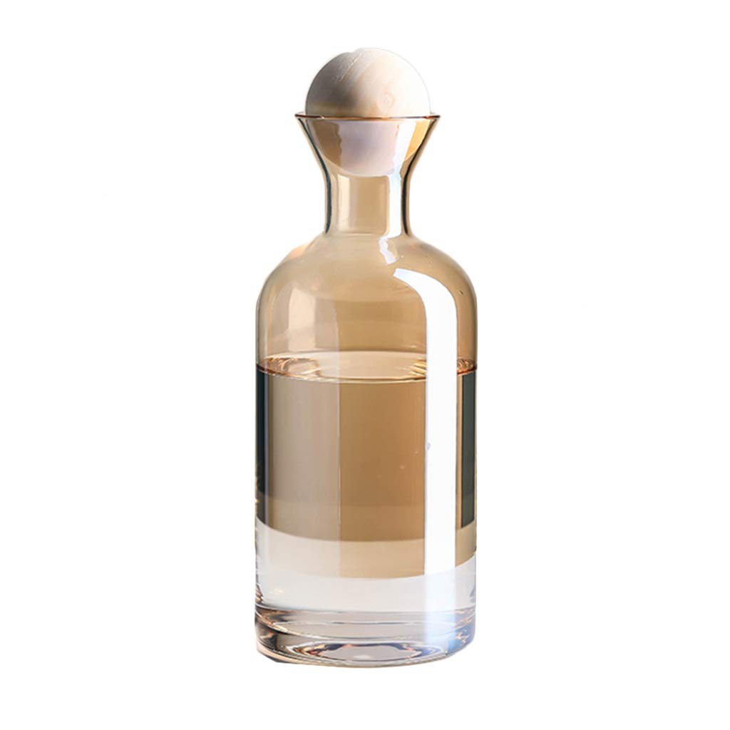 Brown 1300ml Glass Pitcher with Lid - Crystal Clear Beverage Carafe for Iced Tea, Juice & Water - Perfect for Parties, Dining & Kitchen Serving