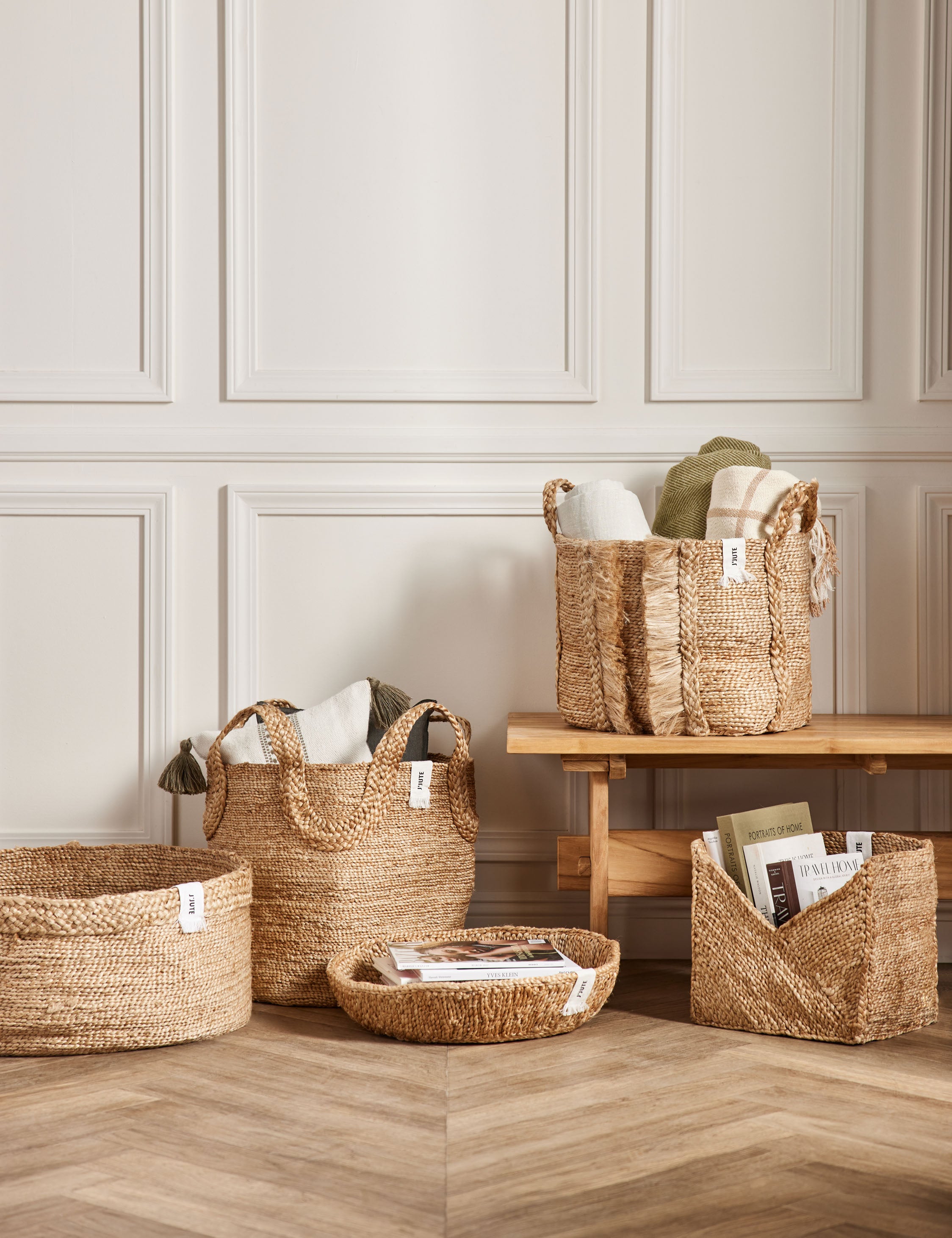 Bartolo Tray Basket - Stylish Woven Storage Organizer for Home Decor | Perfect for Living Room, Bedroom, or Bathroom Organization