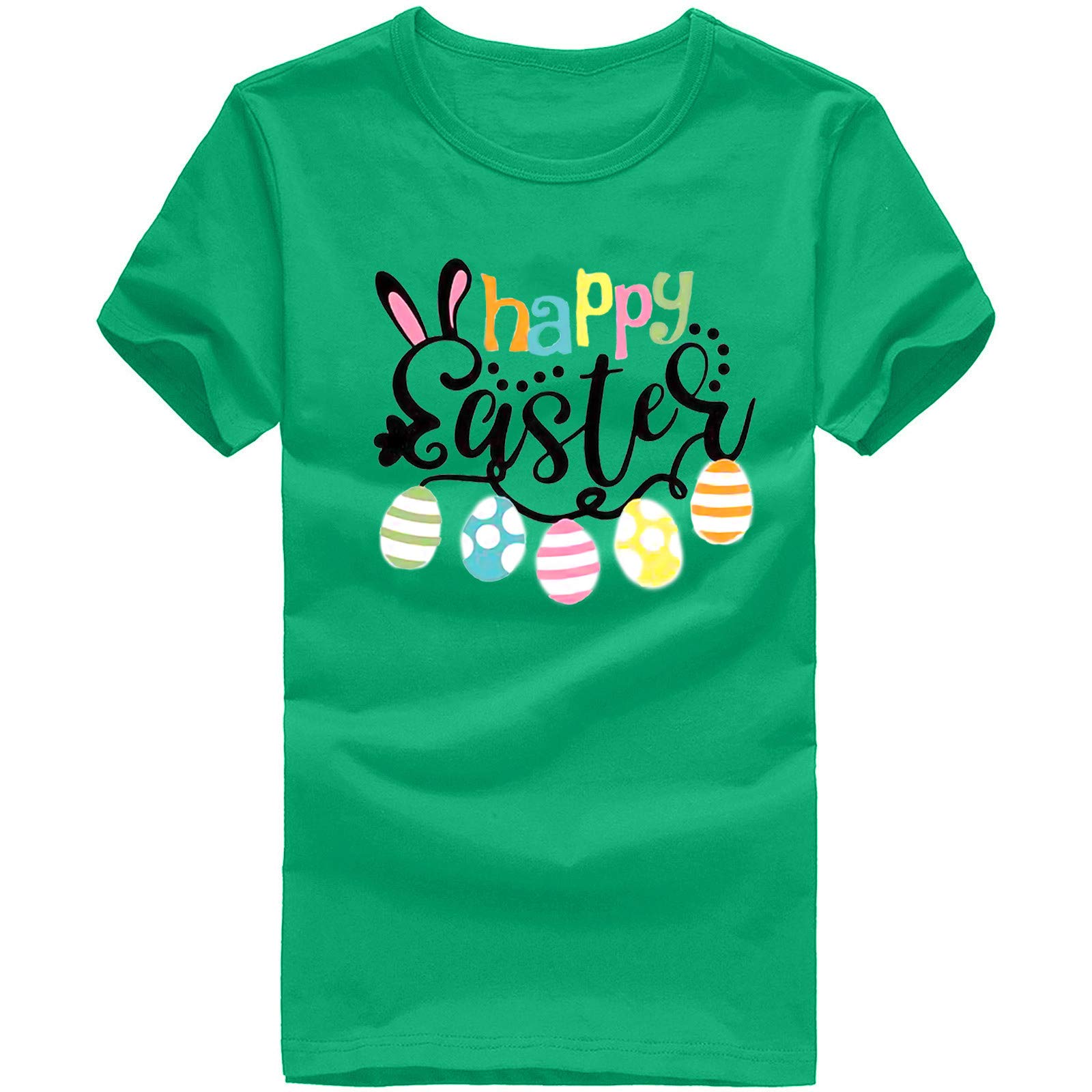 Happy Easter Shirts for Women - Cute Easter Egg Graphic Tees - Holiday T-Shirt - Casual Round Neck Short Sleeve Tops - Perfect for Easter Parties, Family Gatherings & Spring Outfits