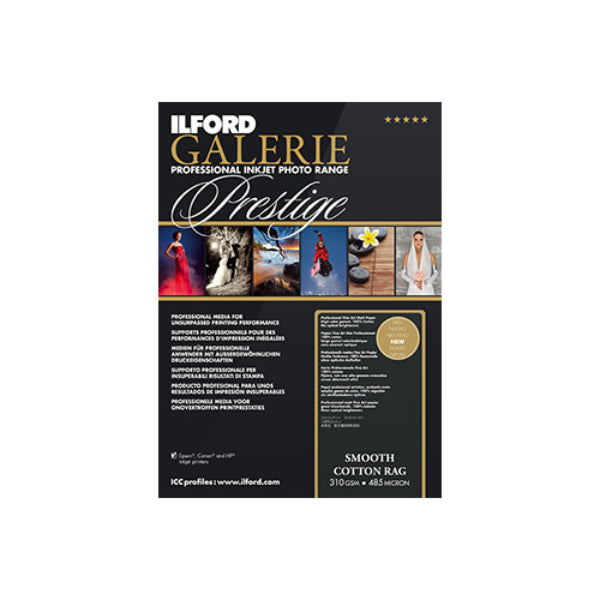 Ilford Galerie Smooth Cotton Rag 310gsm A3+ Premium Fine Art Paper - 25 Sheets (GPSC19) for Photography, Printing & Framing - Perfect for Artists, Photographers & Home Decor