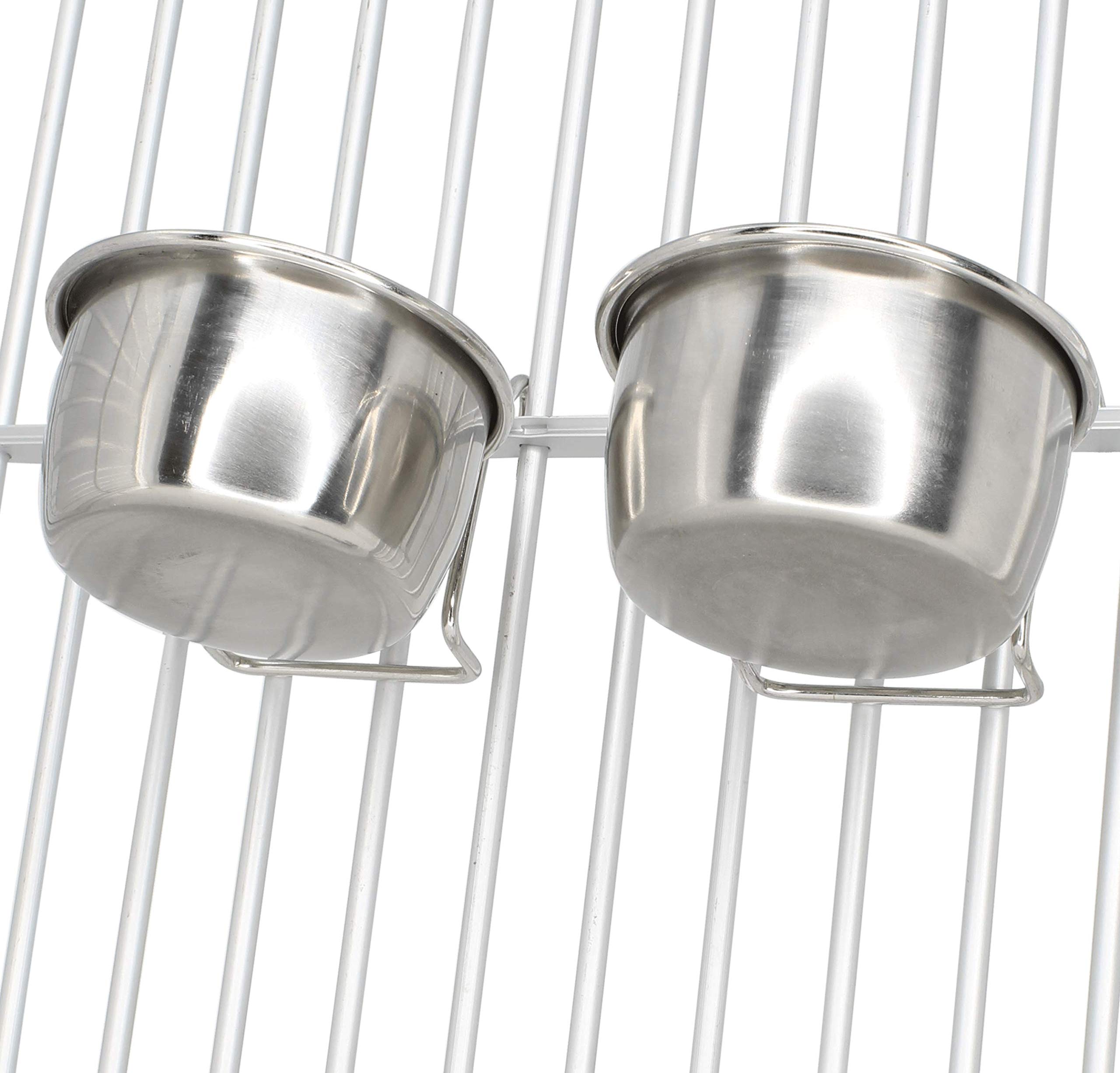 Bonka Stainless Steel Bird Cup - Durable & Safe Bird Feeder for Parrots, Cockatiels, and Small Birds - Perfect for Cage Accessories and Pet Bird Enrichment