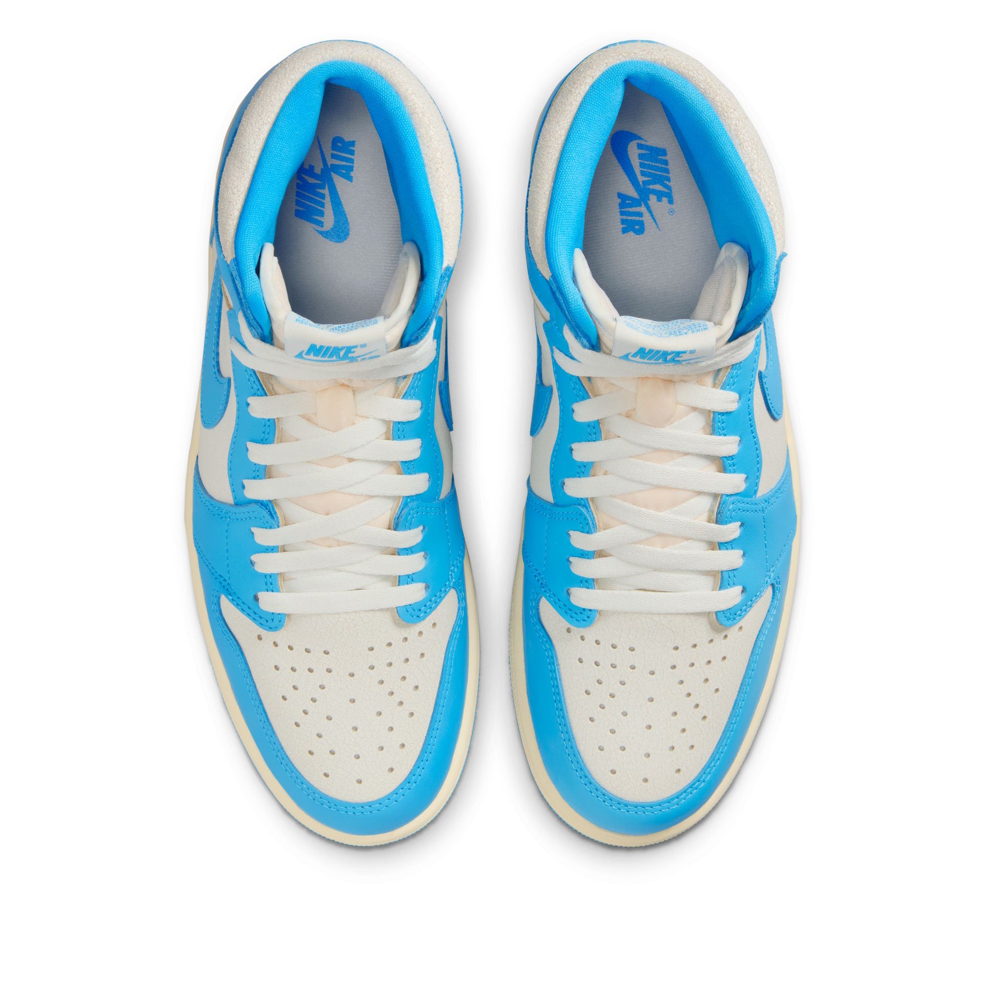 Air Jordan 1 Retro High OG 'UNC Reimagined' Sneakers - Dark Powder Blue/Sail Colorway - Men's Basketball Shoes for Casual Wear & Street Style