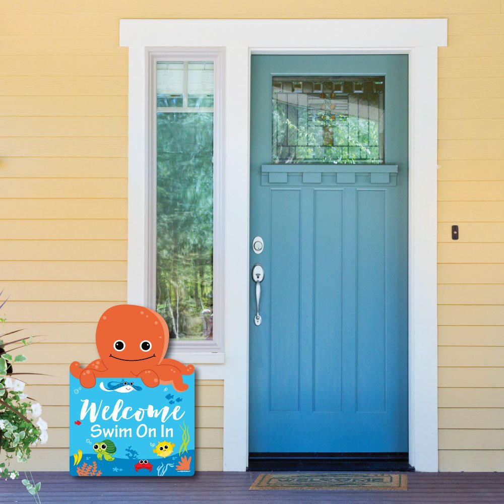 Under the Sea Critters Party Decorations - Big Dot of Happiness Birthday & Baby Shower Welcome Yard Sign - Perfect for Ocean Theme Parties, Kids Events & Nursery Decor