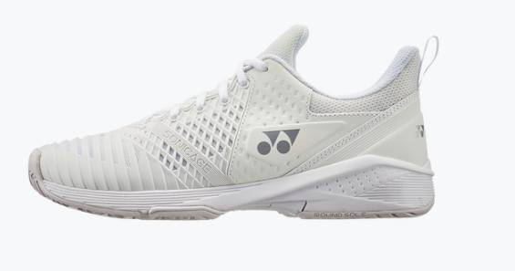 Yonex Power Cushion Sonicage 3 Women's Tennis Shoes - All Court White Silver | Lightweight Cushioned Sneakers for Women | Perfect for Tennis, Badminton & Casual Wear