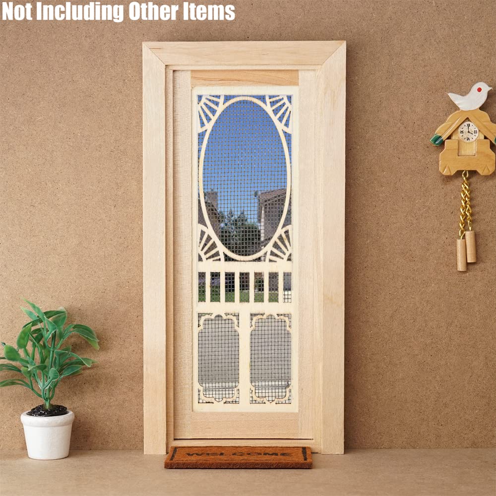 1/12 Scale Miniature Hollow Door - Realistic Dollhouse Furniture Accessories for DIY Dollhouse, Room Decor, and Model Scenes