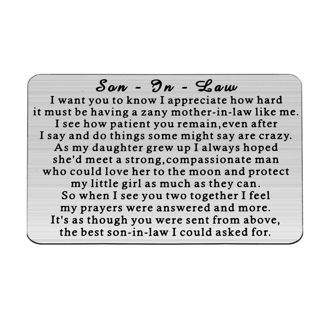 AKTAP Son-in-Law Wallet - Wedding Gift Card Holder for Groom - Best Gift from Mother-in-Law for Special Occasions