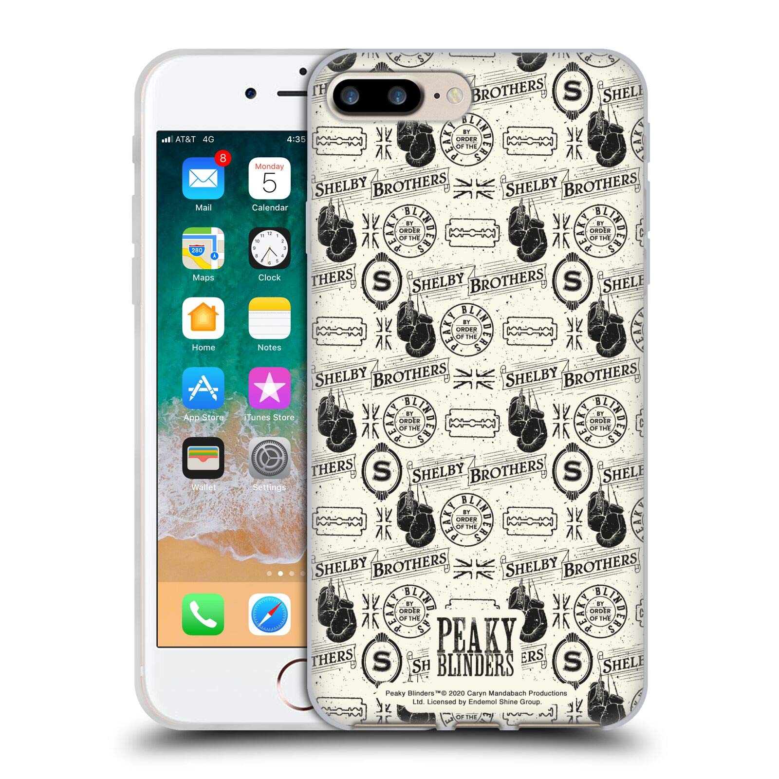 Officially Licensed Peaky Blinders Shelby Brothers iPhone 7 Plus/8 Plus Soft Gel Case - Premium Protective Cover with Unique Design for Apple Smartphones | Perfect for Fans, Daily Use & Gift Giving