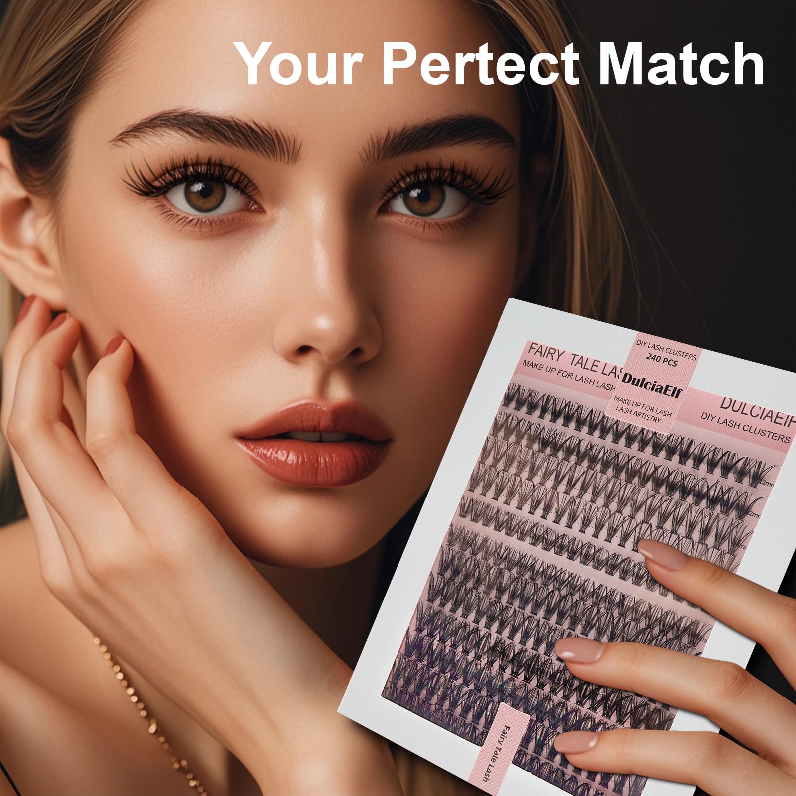 DIY Lash Extension Kit - 240Pcs Lash Clusters in 30D, 40D, 50D (12-14mm C Curl) for Natural Looking Thick Eyelashes | At-Home Individual Eyelash Extensions | Perfect for Bridal, Party & Everyday Glam Makeup