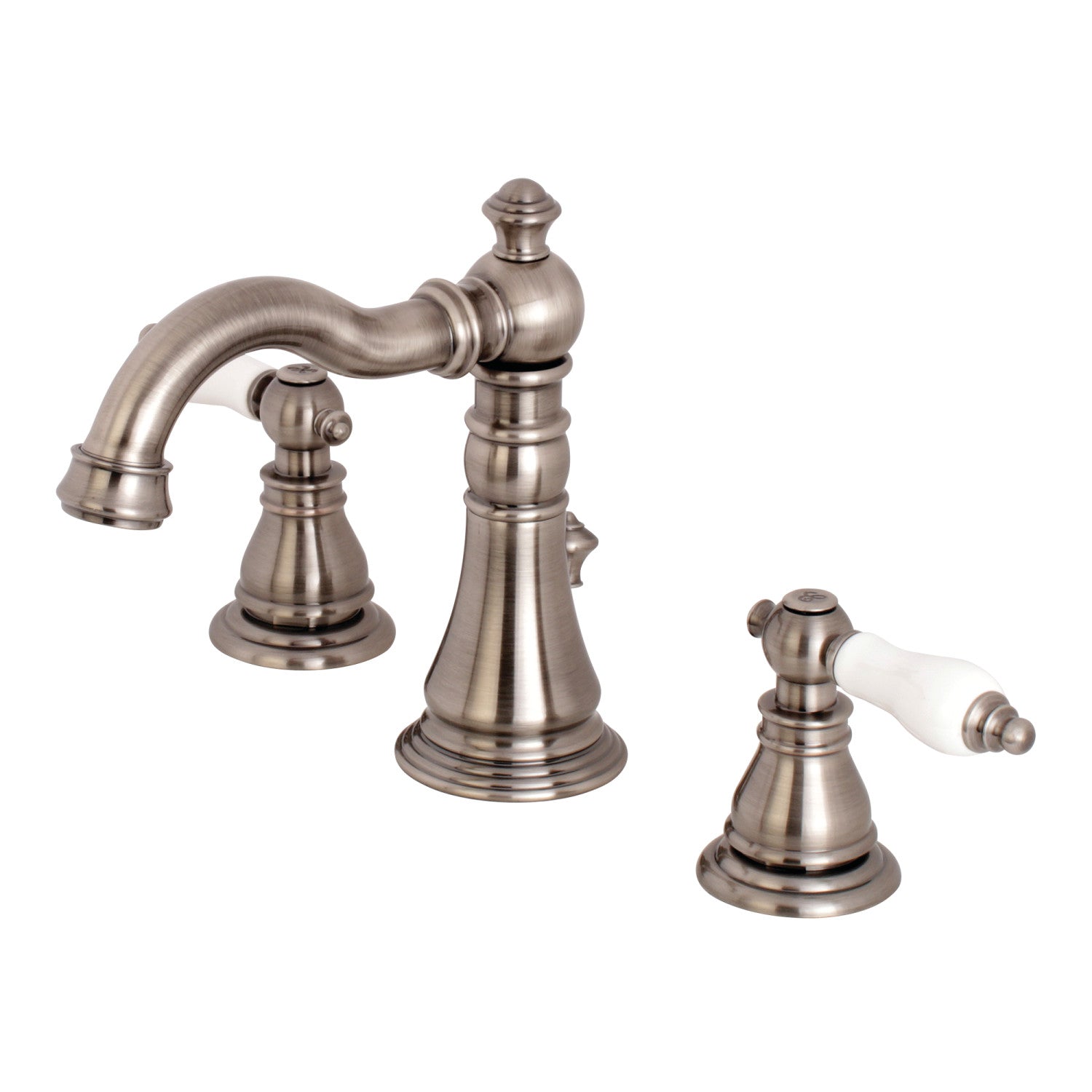 American Patriot FSC1974APL Black Stainless Steel 3-Hole Widespread Bathroom Sink Faucet with Brass Pop-Up Drain - Perfect for Modern Bathroom Renovations & Home Upgrades