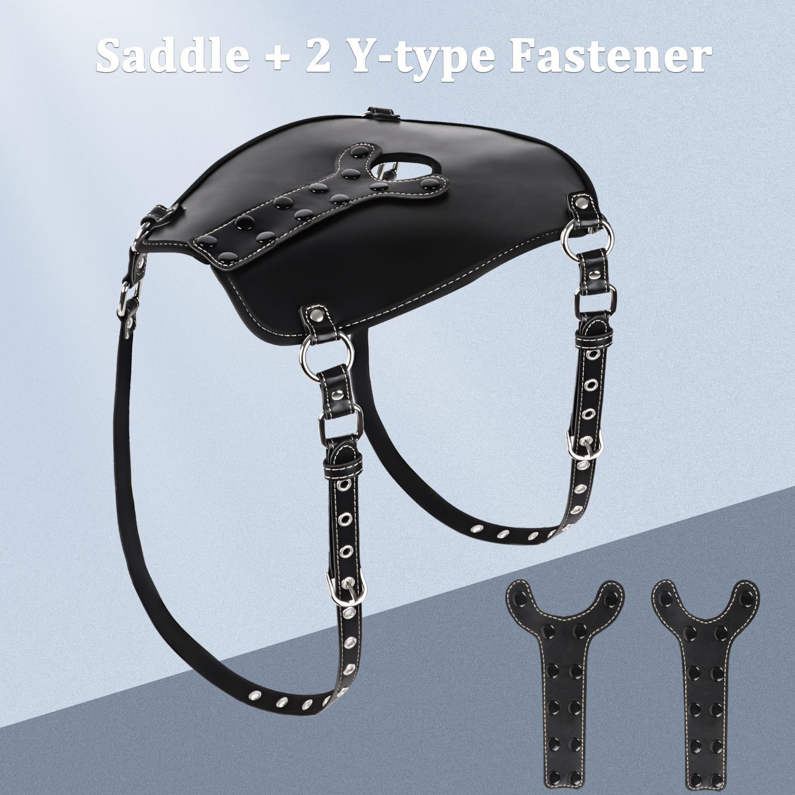 Adjustable Leather Strap-On Dildo Mount Sex Chair - Solo & Couples Sex Furniture for Suction Cup Dildos, Sex Machine & Swing Play - Perfect for BDSM, Bondage & Erotic Home Use