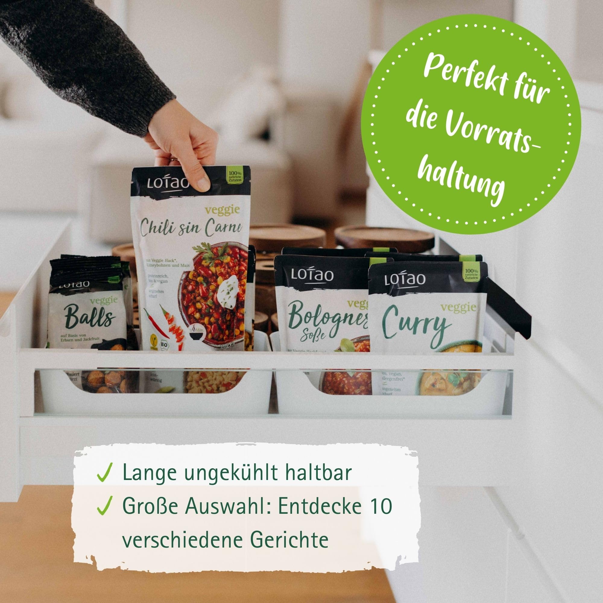 LOTAO Vegan Ready Meals - Explorer Box: 11 Organic Microwaveable Vegan Dishes | No Additives, Soy-Free | Healthy Plant-Based Meal Prep for Office Lunch, Camping & Emergency Food Supply