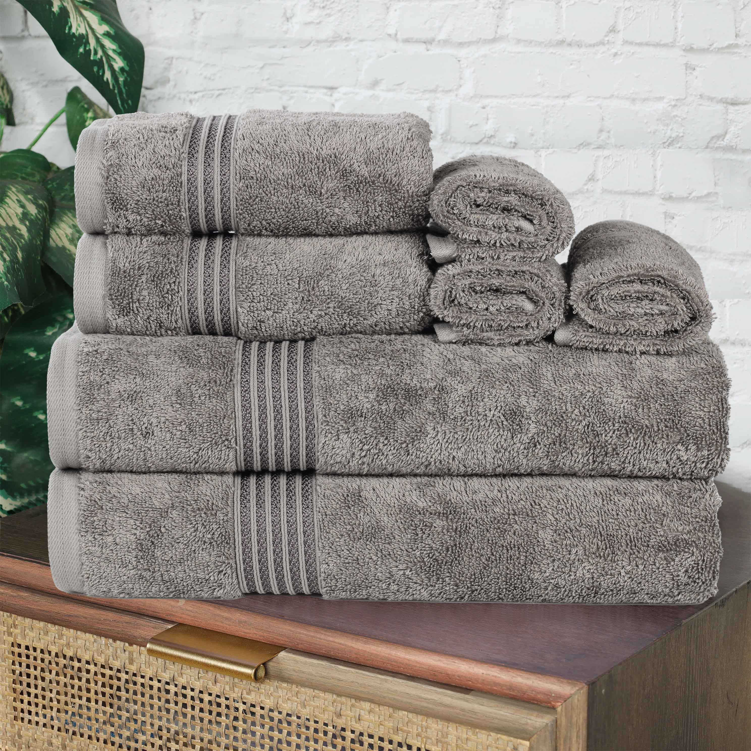 Premium Egyptian Cotton 8-Piece Bath Towel Set - Ultra Soft, Highly Absorbent & Quick-Drying - Perfect for Spa, Bathroom & Beach Use