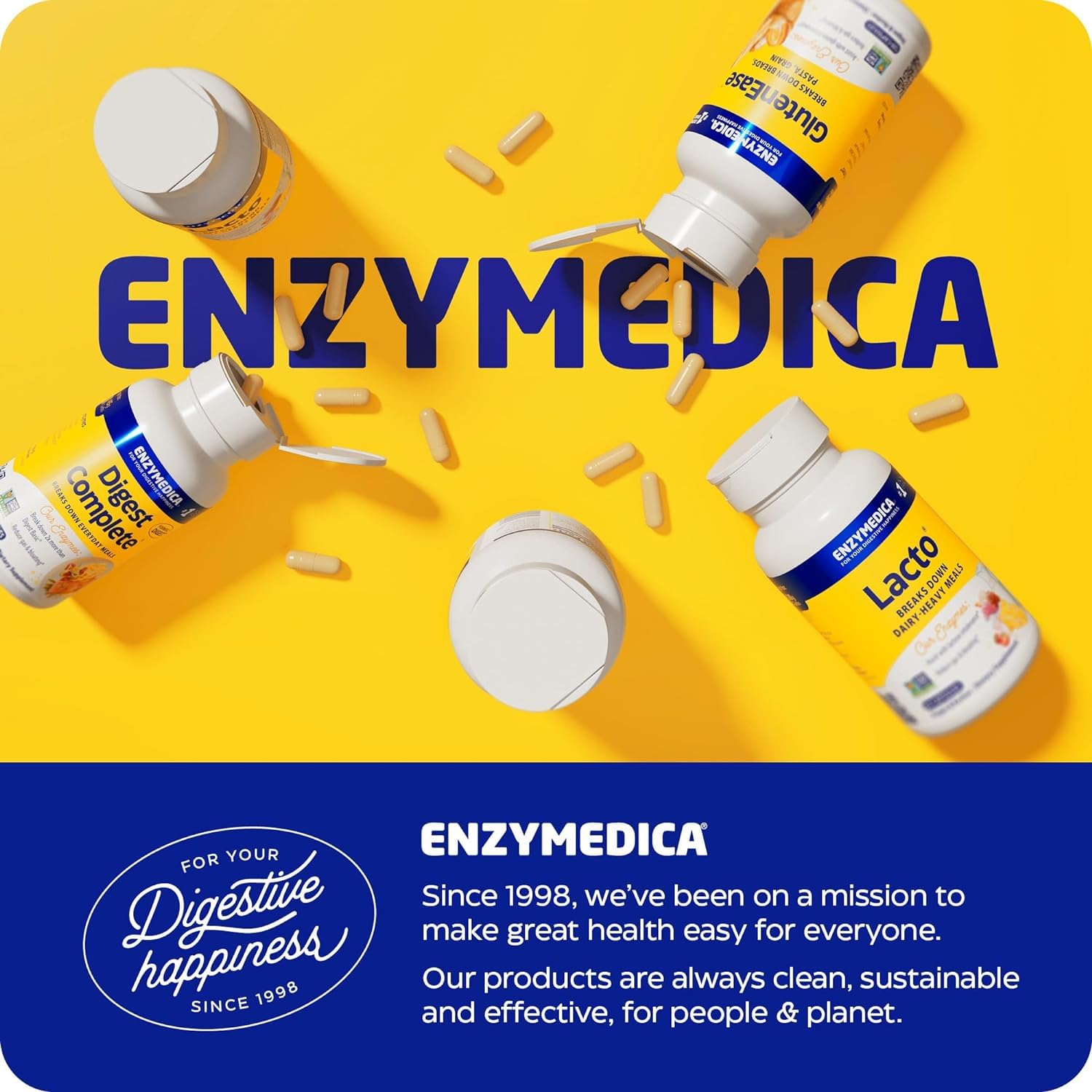 Enzymedica Digest Basic 30 Capsules - Digestive Enzyme Supplement for Gut Health & Bloating Relief - Supports Digestion for Meals, Travel & Daily Wellness