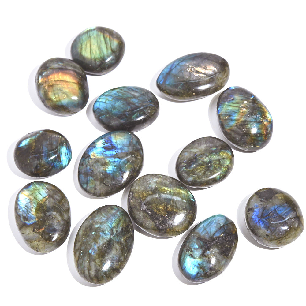 Natural Labradorite Palm Stone - Healing Crystal for Stress Relief & Meditation | Perfect for Reiki, Chakra Balancing & Spiritual Gifts