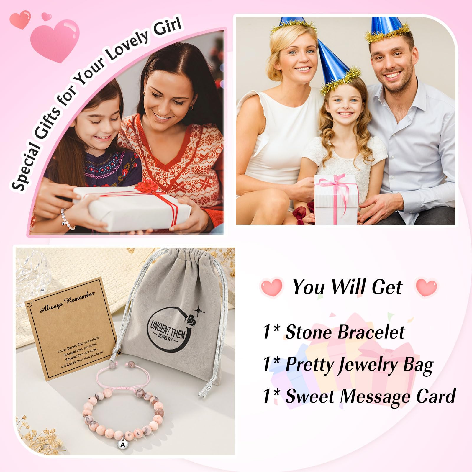 UNGENT THEM Initial Charm Bracelet for Women & Teen Girls - Personalized Letter Jewelry Gift for Birthday, Christmas, Valentines - Perfect for Everyday Wear, Party Accessories & Special Occasions