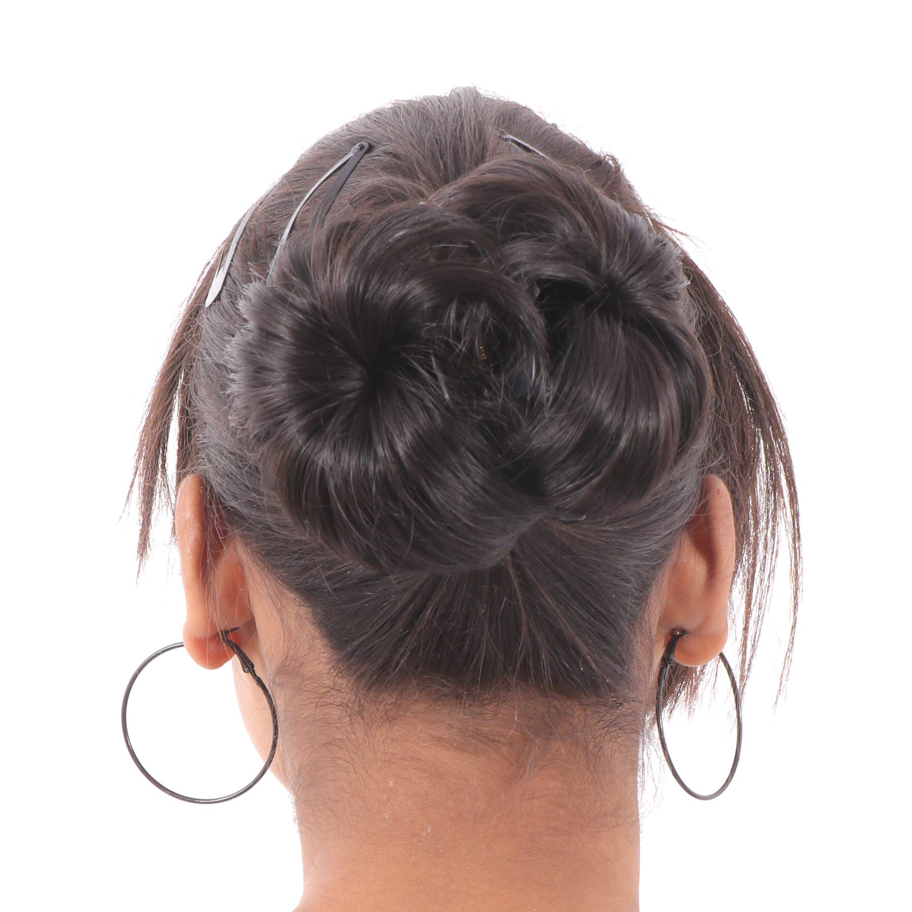 NAVMAV Claw Clip for Messy Bun - Wavy Curly Hair Clip in Chignon Ponytail Updo Hair Extensions for Women (Black 09) | Perfect for Casual Outings, Work & Special Occasions