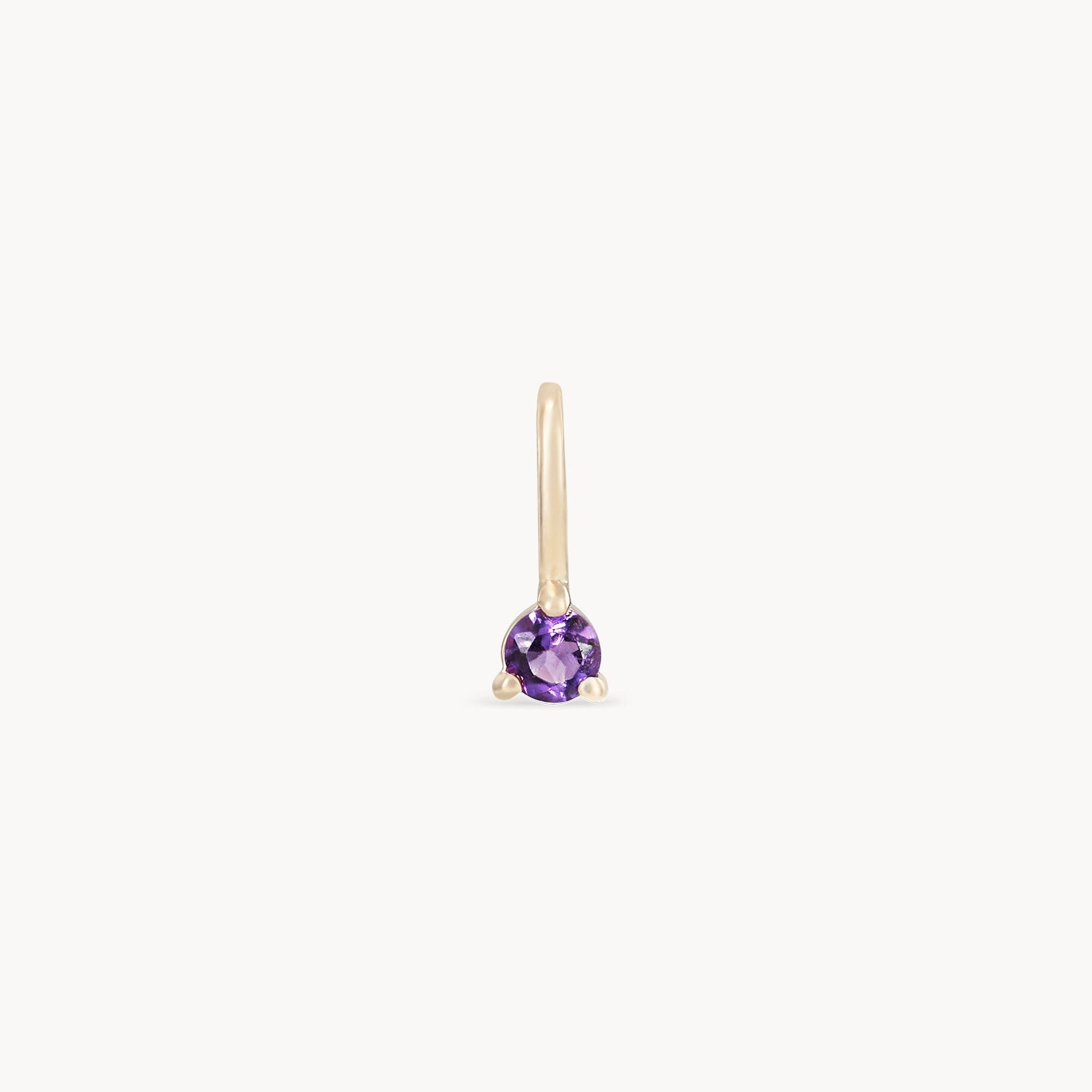 10K Yellow Gold Amethyst February Birthstone Charm - Perfect for Necklaces, Bracelets & Gift Giving
