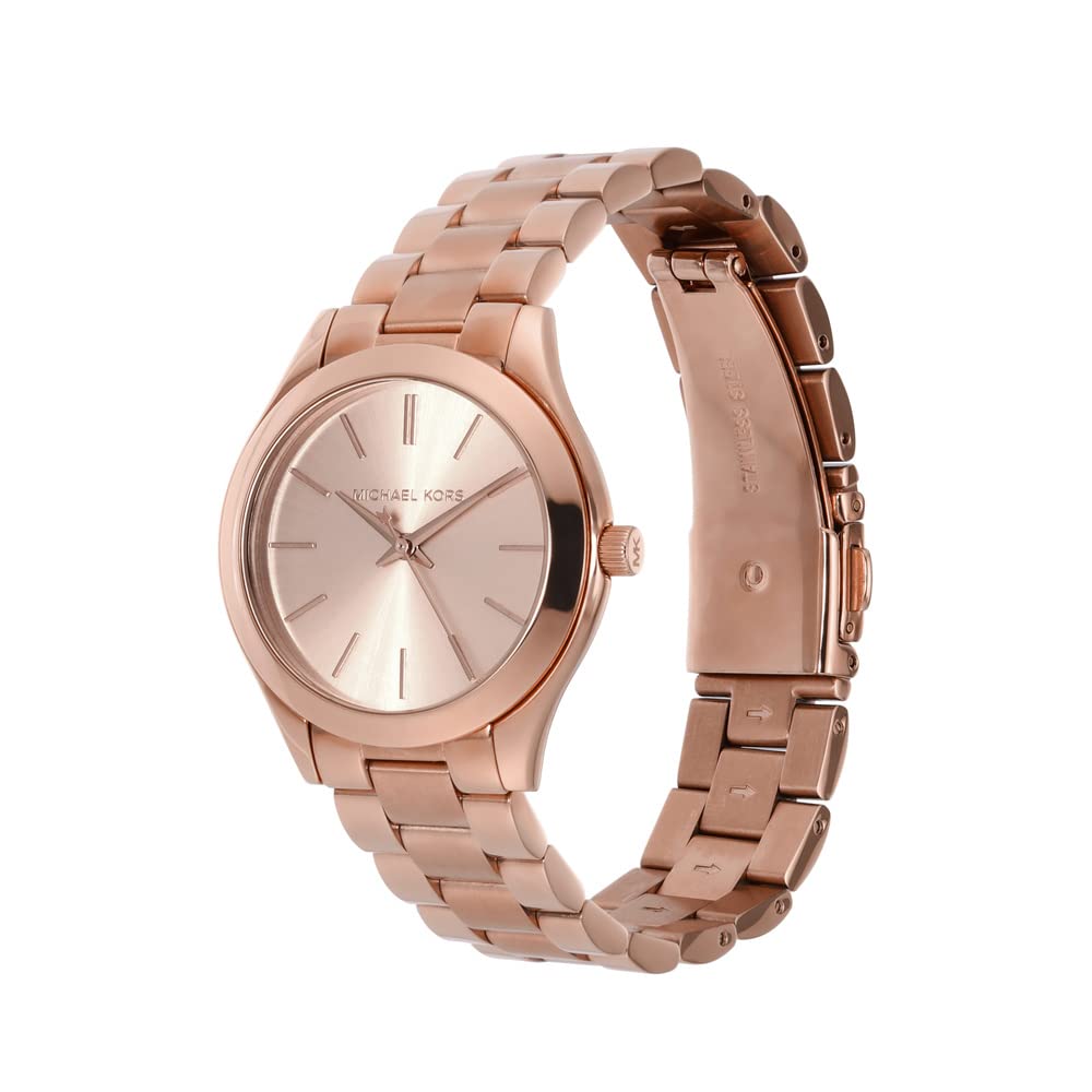 Michael Kors Slim Runway Women's Watch - Stainless Steel Bracelet, Gold-Tone, Water Resistant, Fashion Watch for Women | Perfect for Office, Date Night & Special Occasions