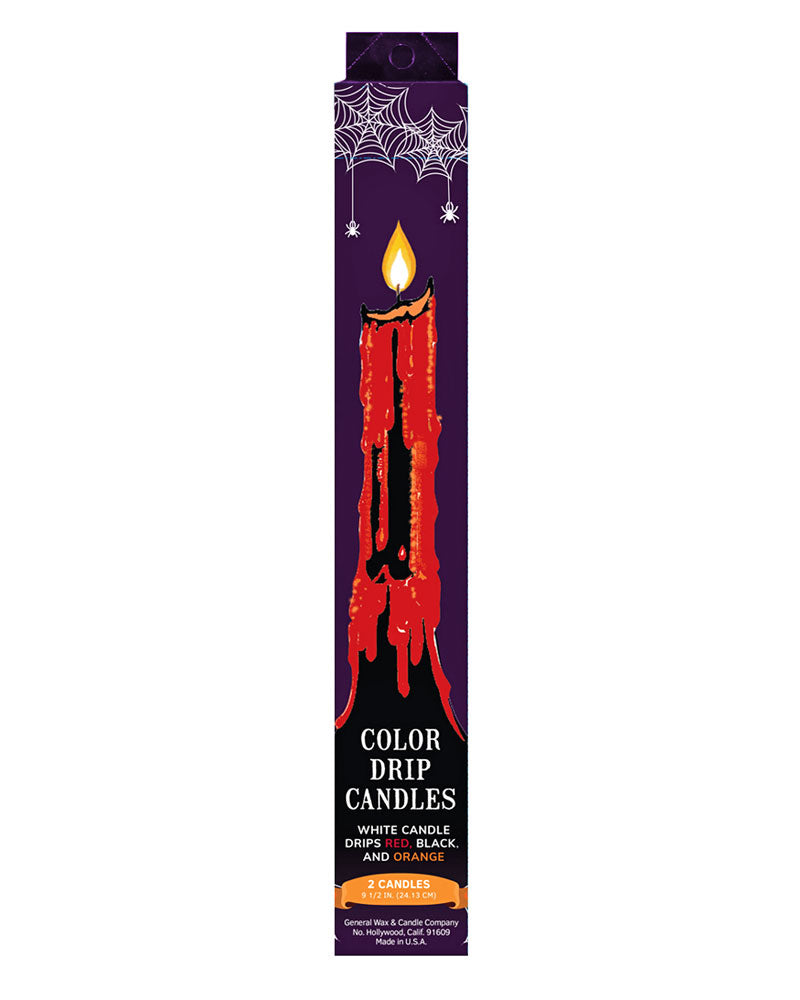 Spooky Multi-Color Drip Candles (Set of 2) - Halloween Decorations, Gothic Home Decor, Party Centerpieces for Spooky Themed Events