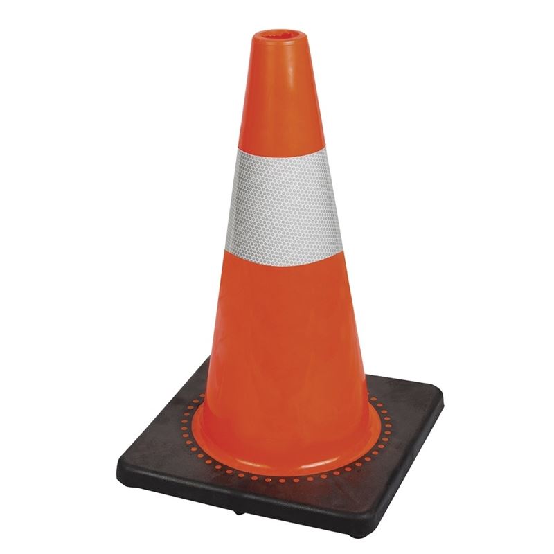 18-Inch Heavy Duty Traffic Cone with Weighted Base - High Visibility Safety Cone for Road Construction, Parking, and Event Control