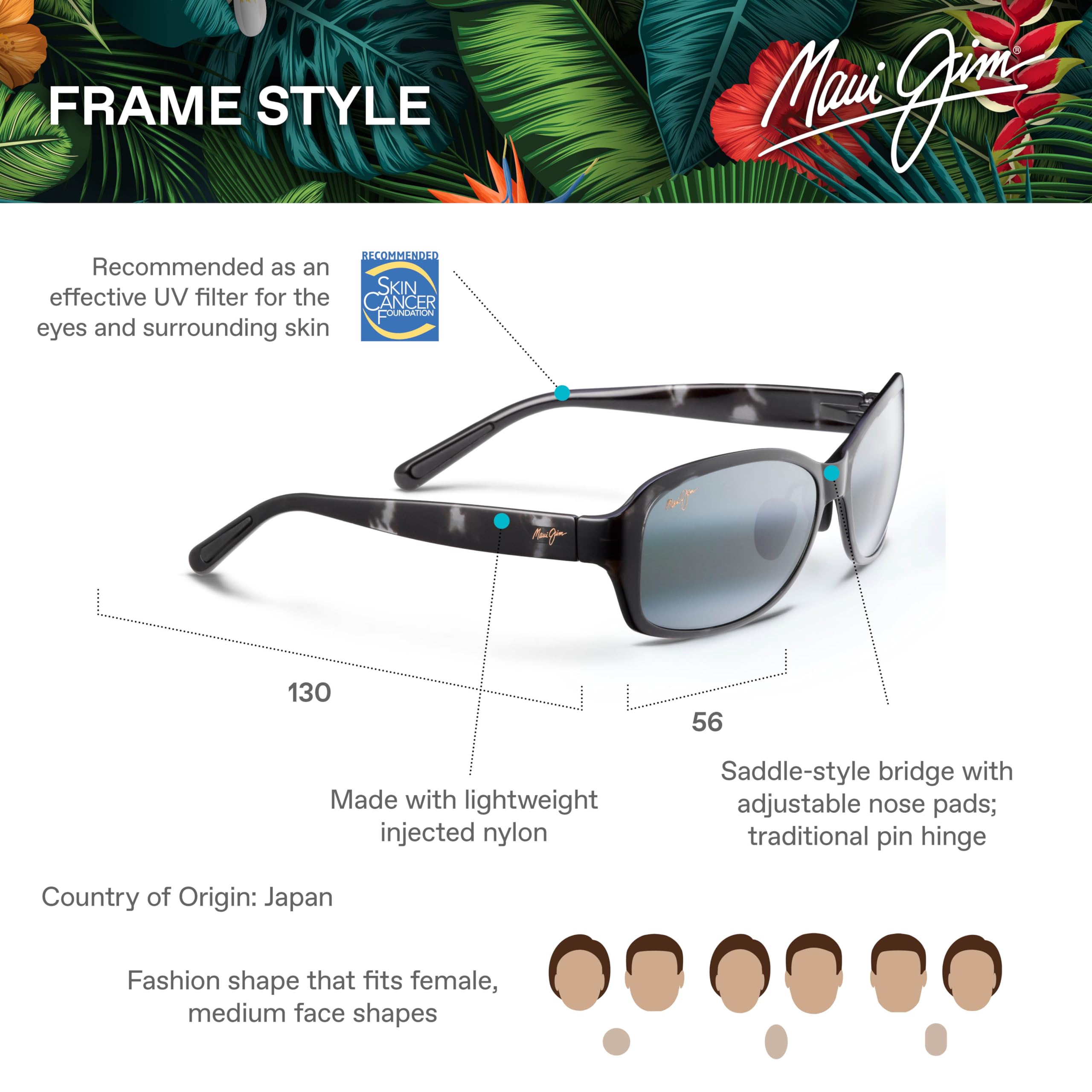 Maui Jim Koki Beach Polarized Sunglasses for Women - UV Protection, Lightweight & Stylish - Perfect for Beach, Driving & Outdoor Activities