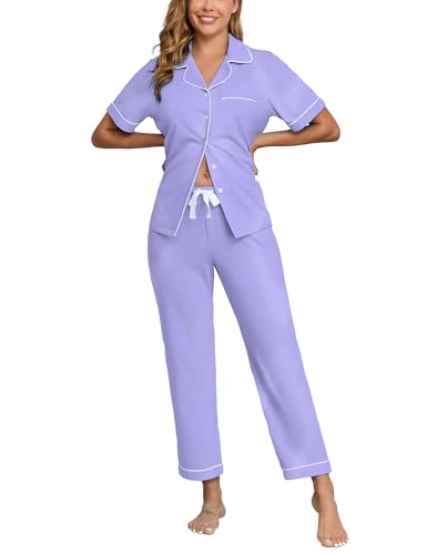 Lavender-short Sleeve Pjs