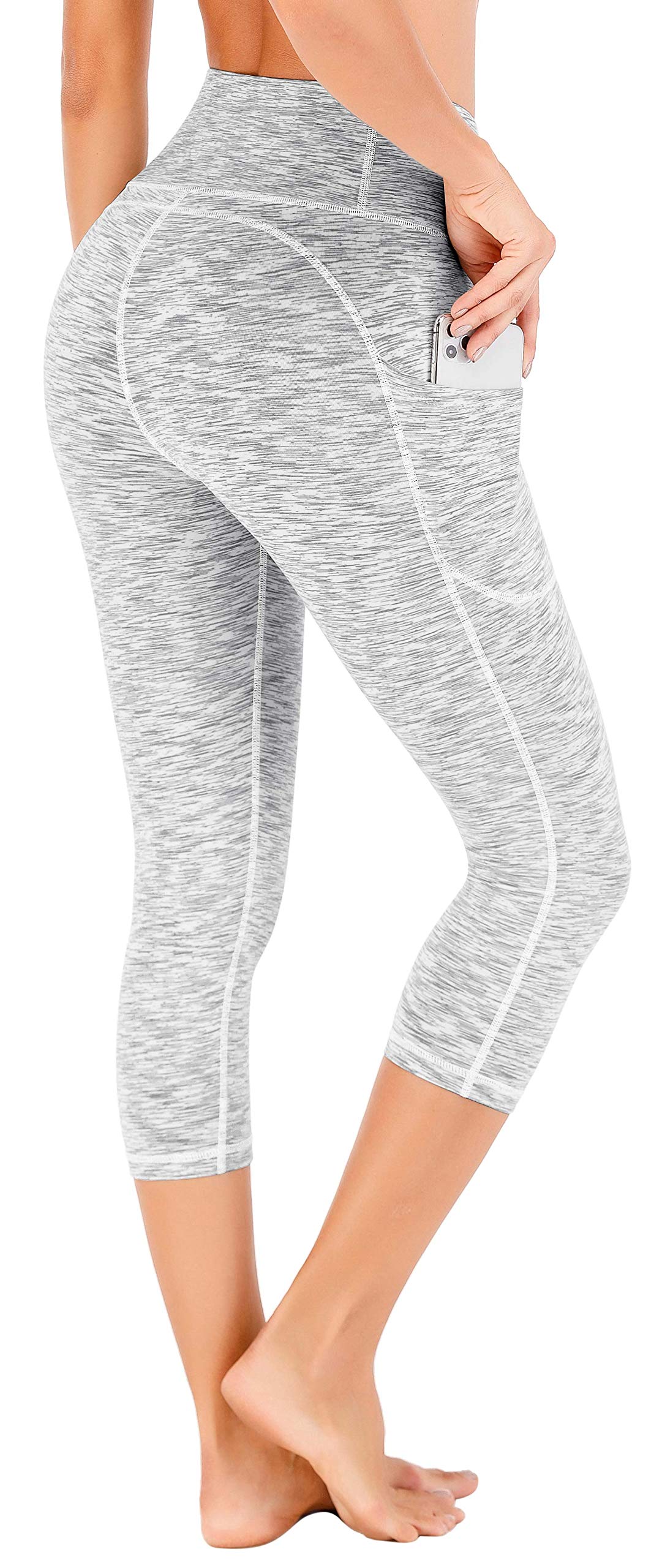 High Waisted Yoga Pants for Women with Pockets - Breathable Workout Capri Leggings for Running, Gym & Lounge | IUGA Women's Activewear